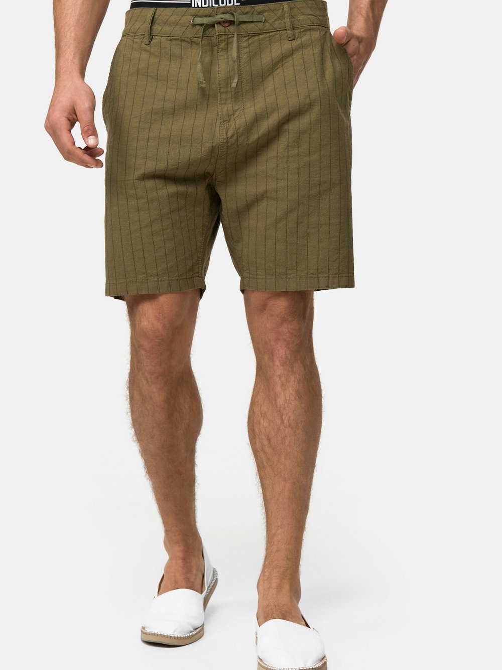 Indicode Shorts Chino Herren Baumwolle grün, M