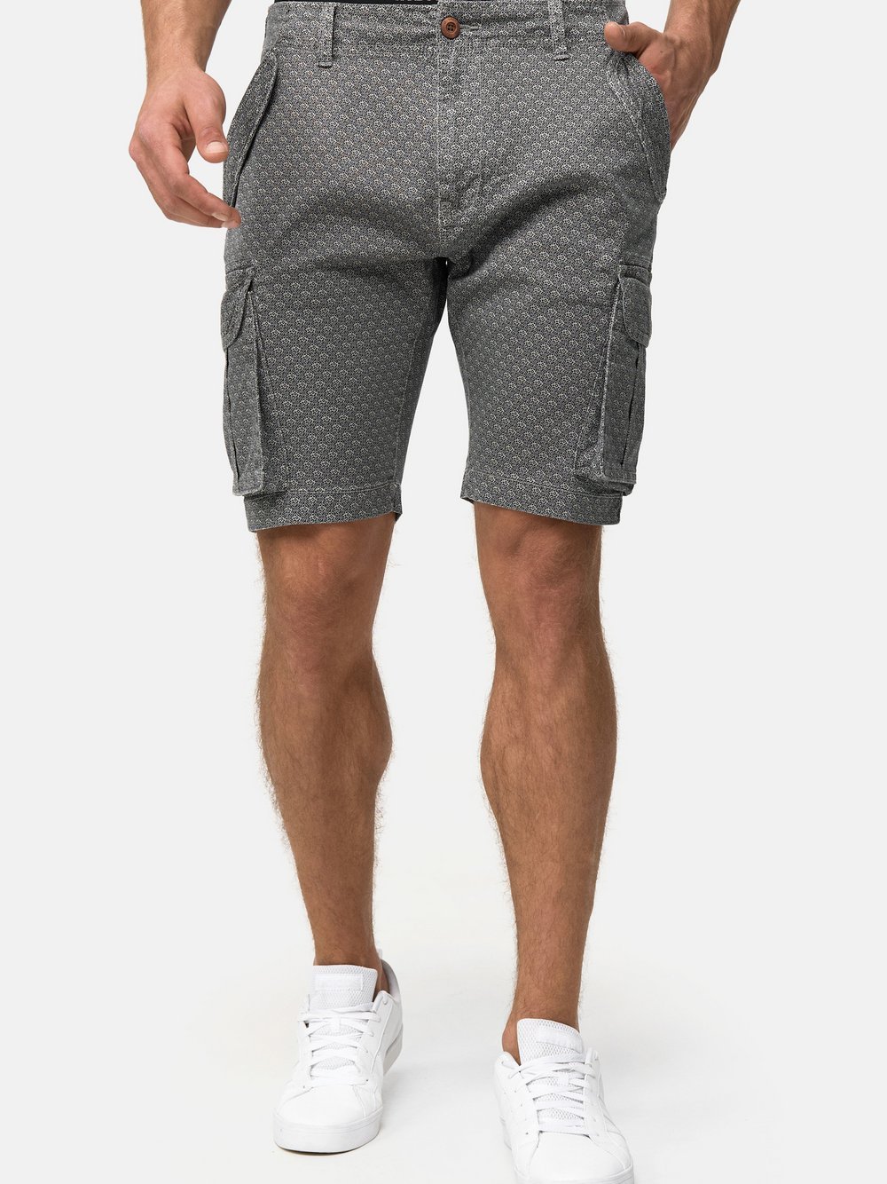 Indicode Shorts Cargo Herren Baumwolle grau, M