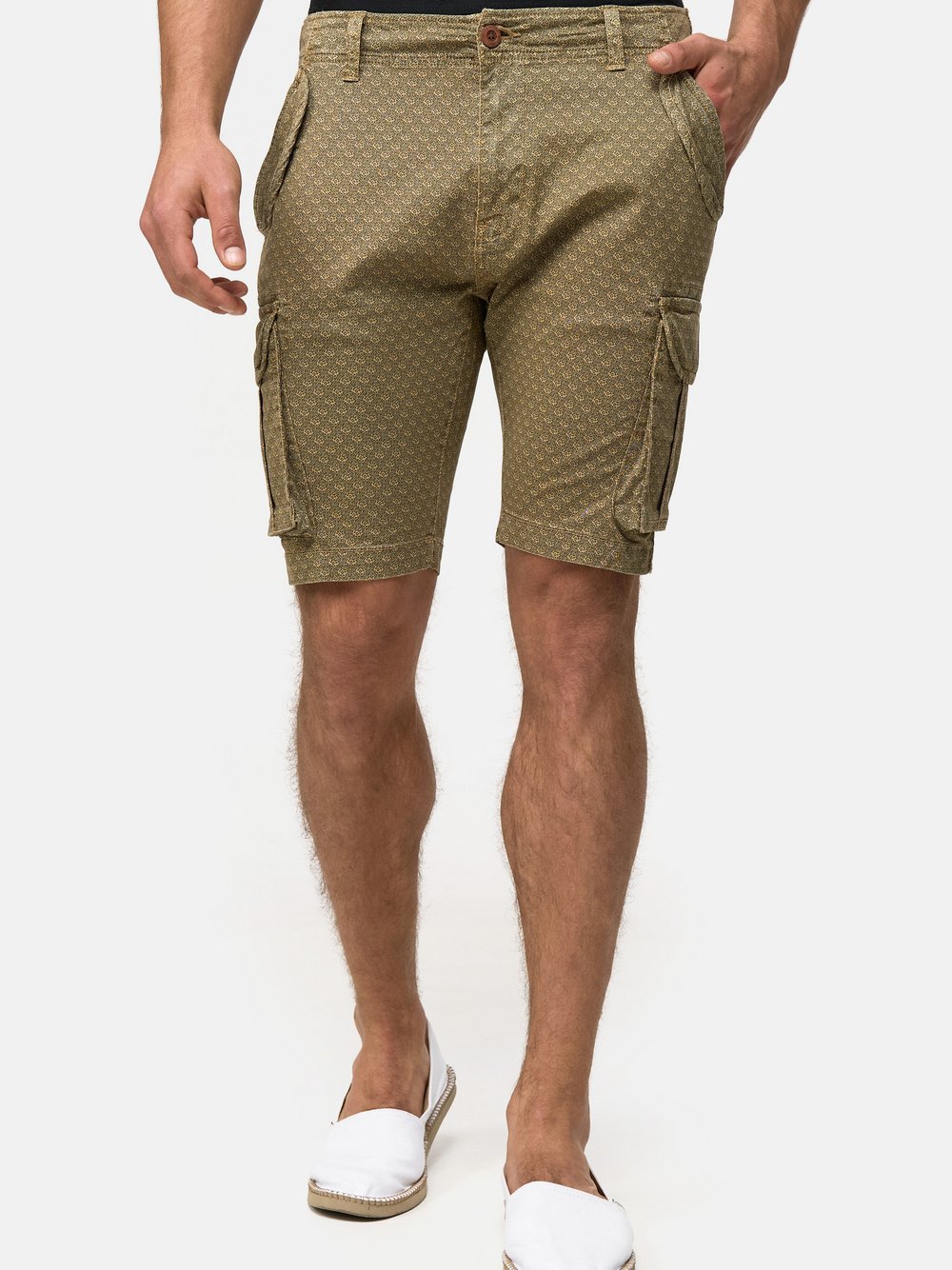 Indicode Shorts Cargo Herren Baumwolle beige, L