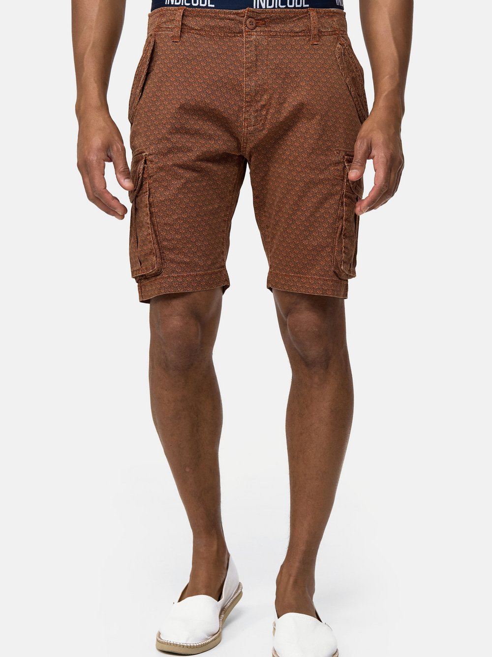 Indicode Shorts Cargo Herren Baumwolle braun, S