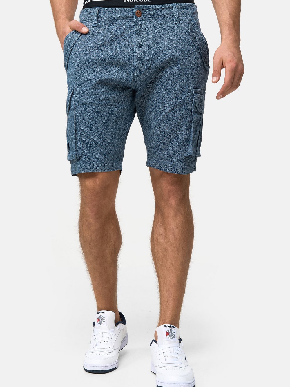 Indicode Shorts Cargo Herren Baumwolle blau, S