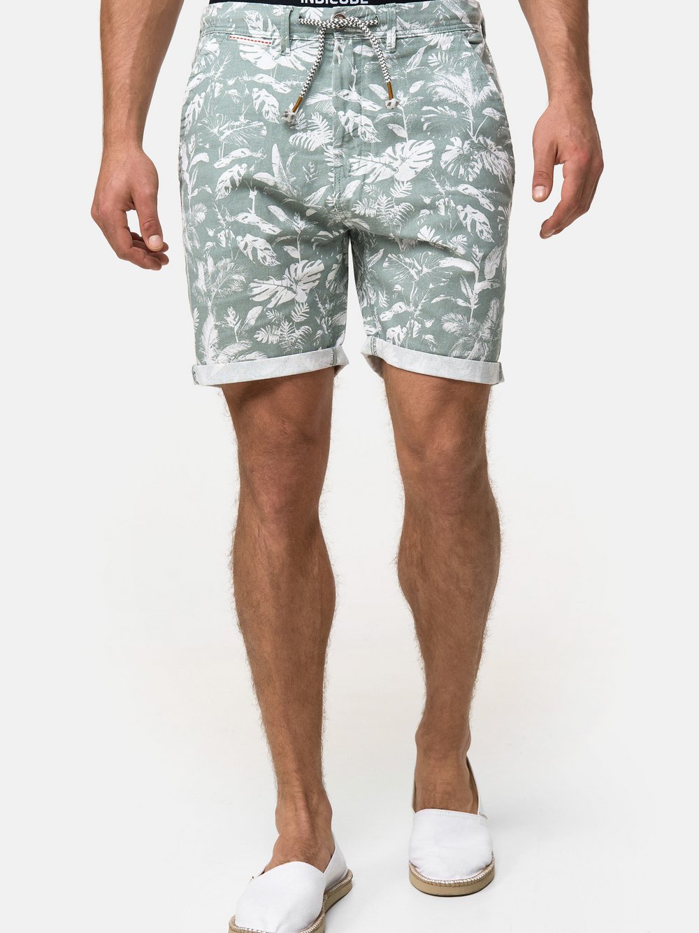 Indicode Shorts Leinen Herren grün, XXL