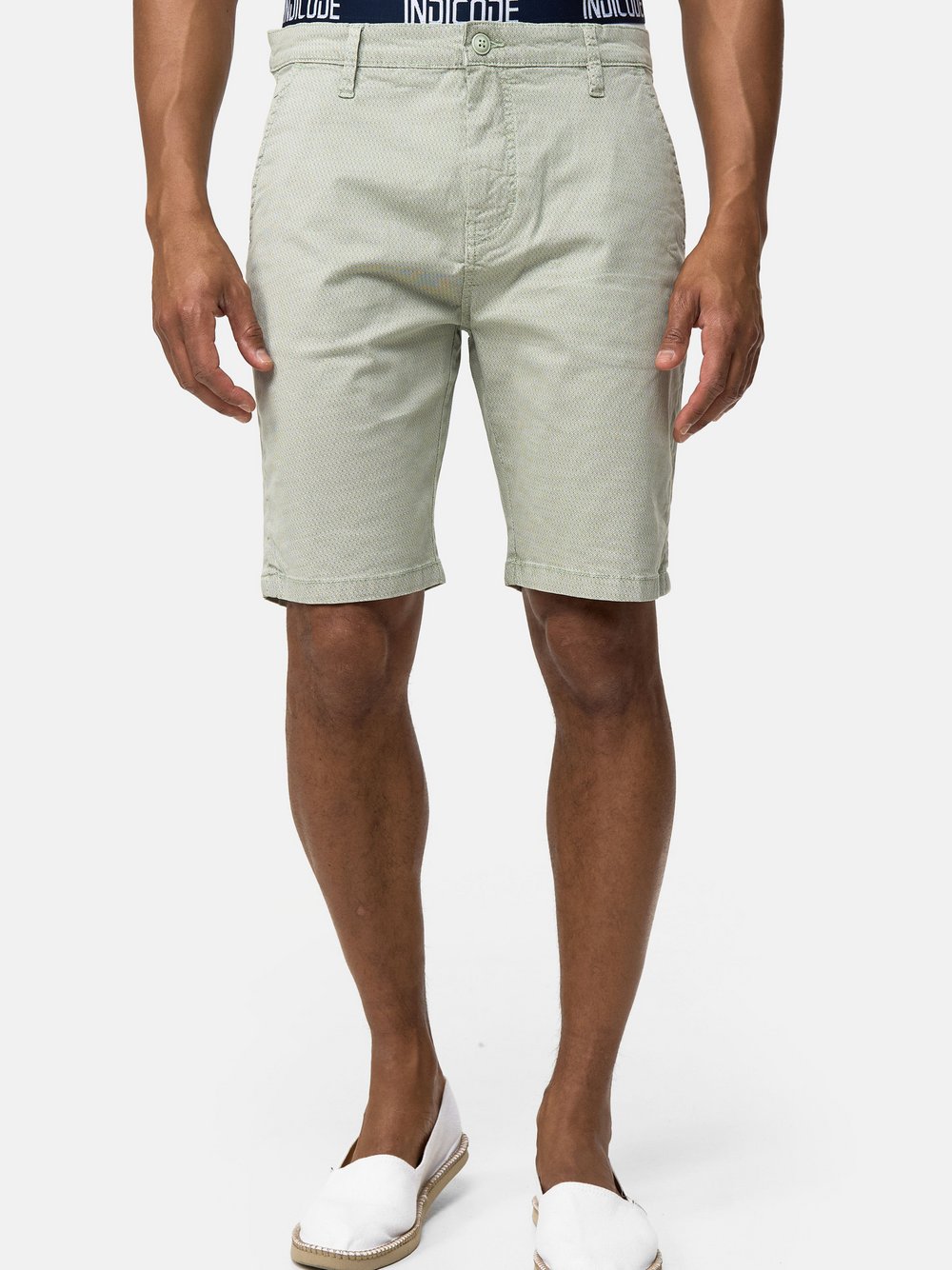 Indicode Shorts Chino Herren Baumwolle grün, S