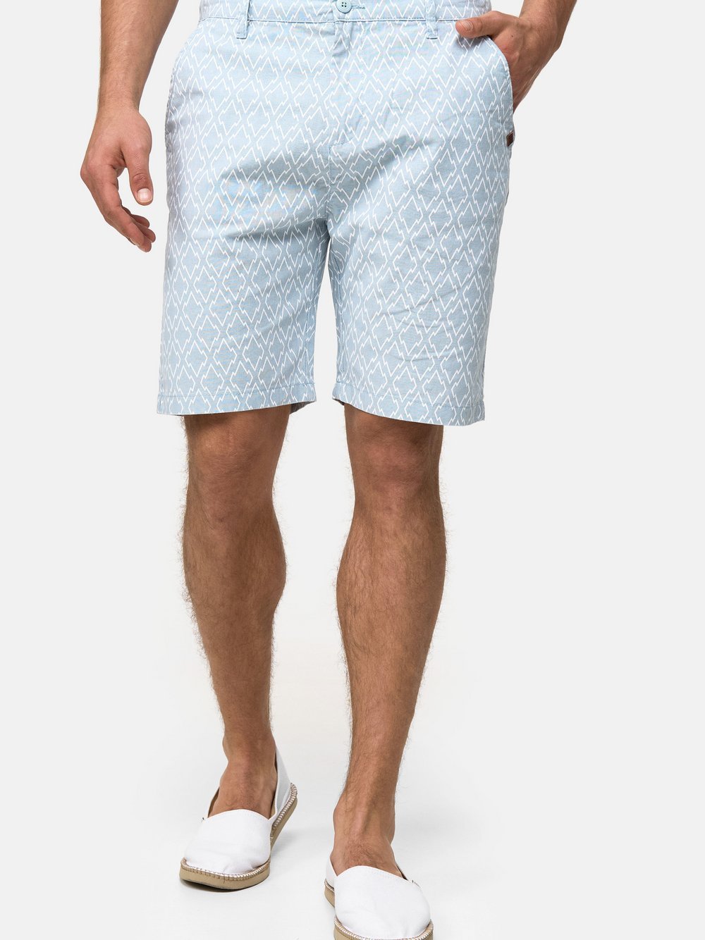 Indicode Shorts Leinen Herren blau, S