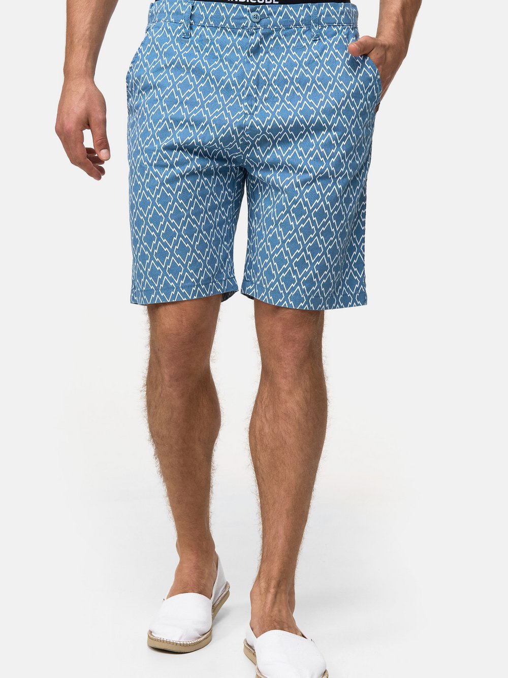 Indicode Shorts Leinen Herren blau, M