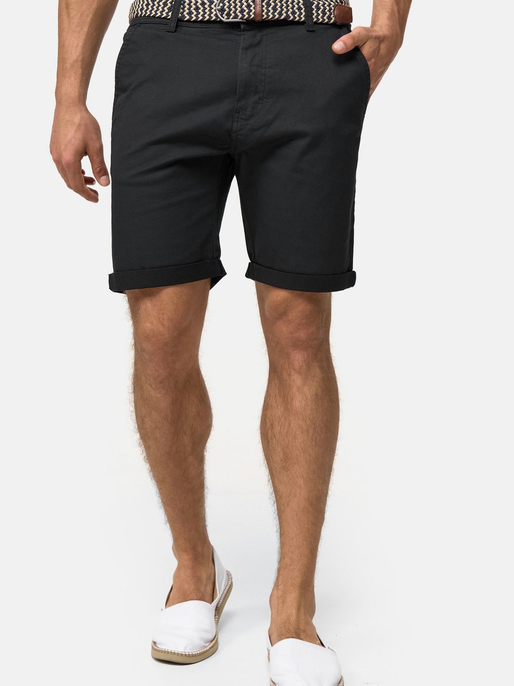 Indicode Shorts Chino Herren Baumwolle schwarz, M