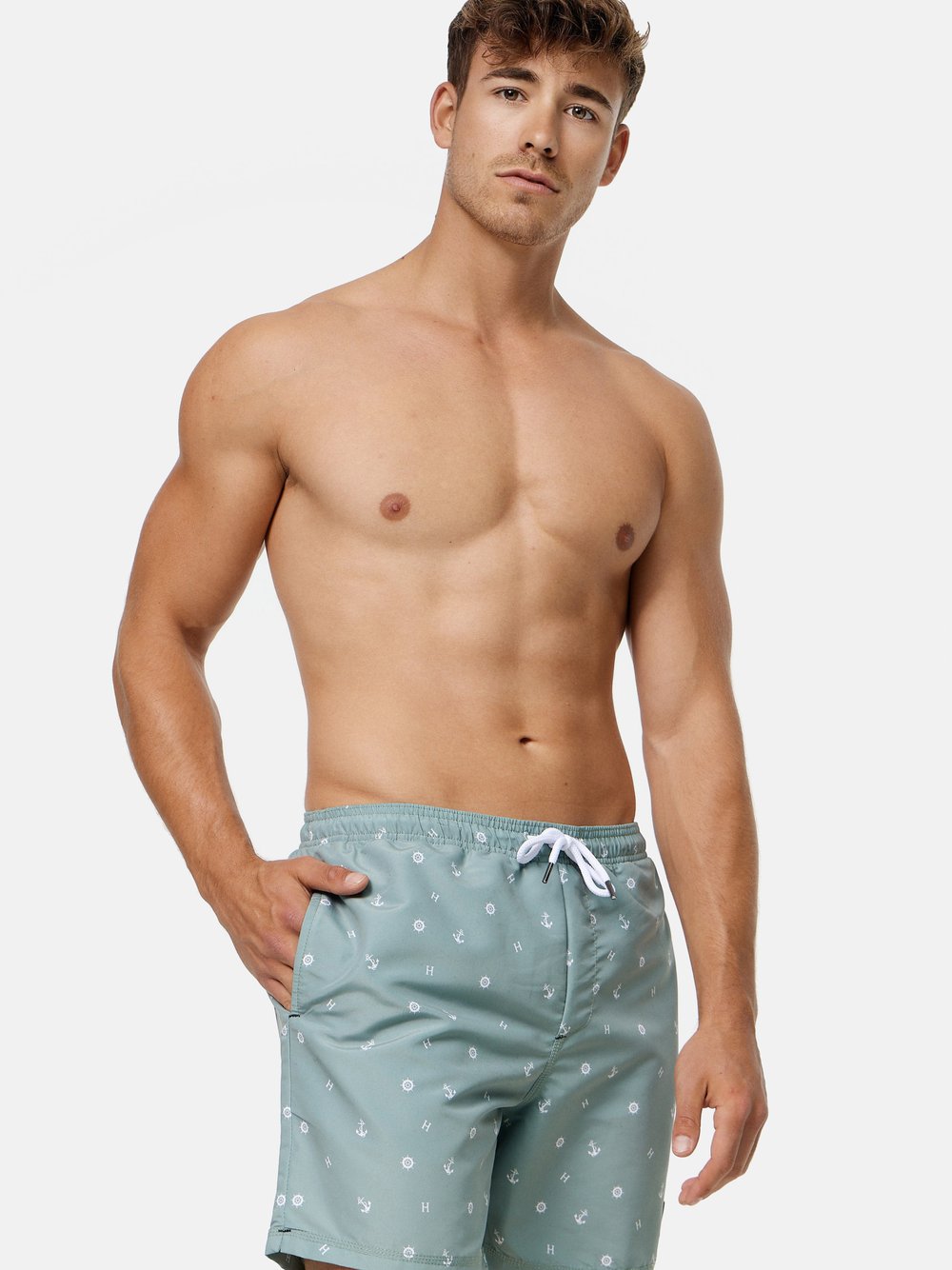 Indicode Badehose Herren grün gemustert, XXL