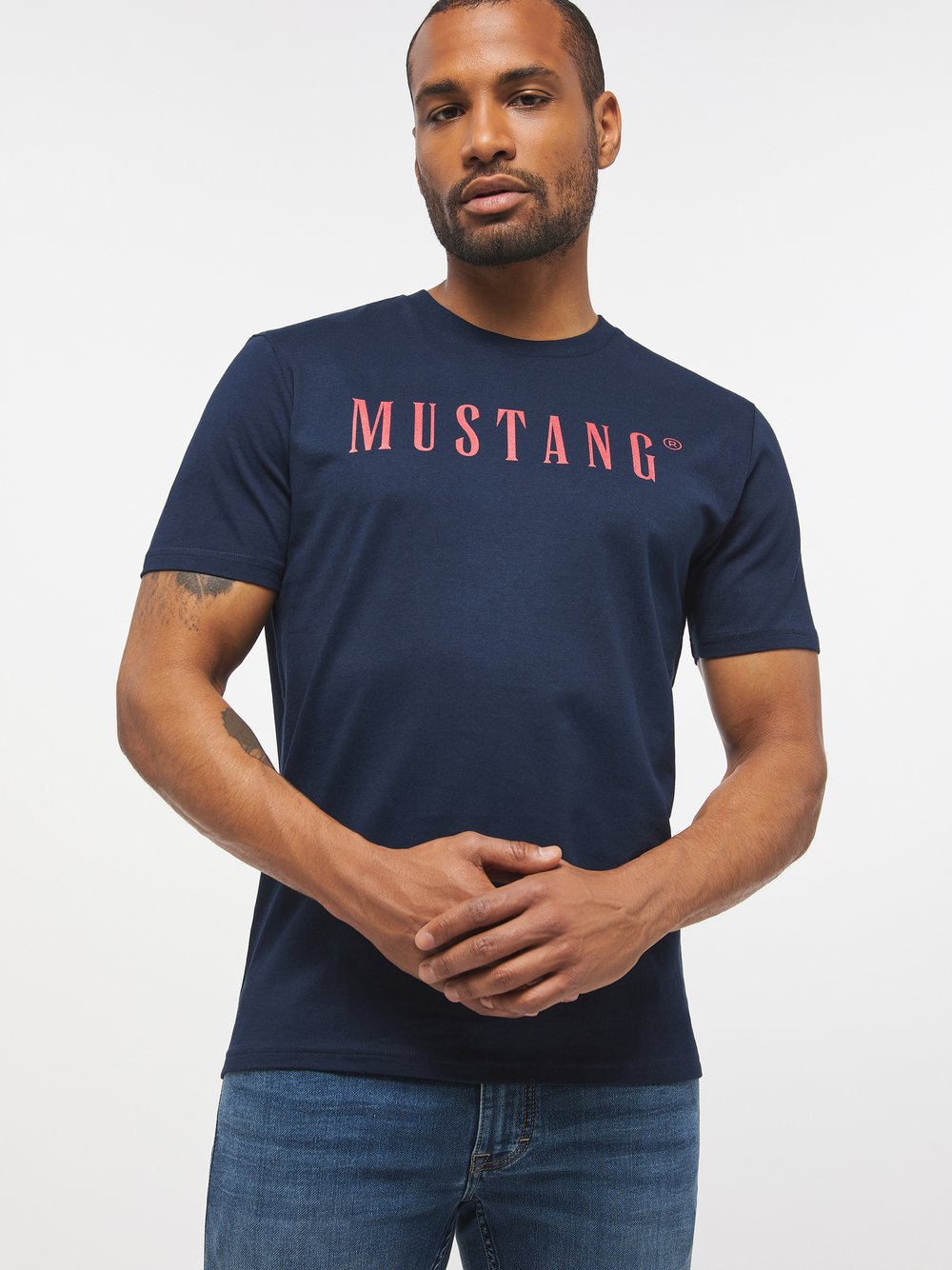 Mustang T-Shirt Herren Baumwolle blau, L