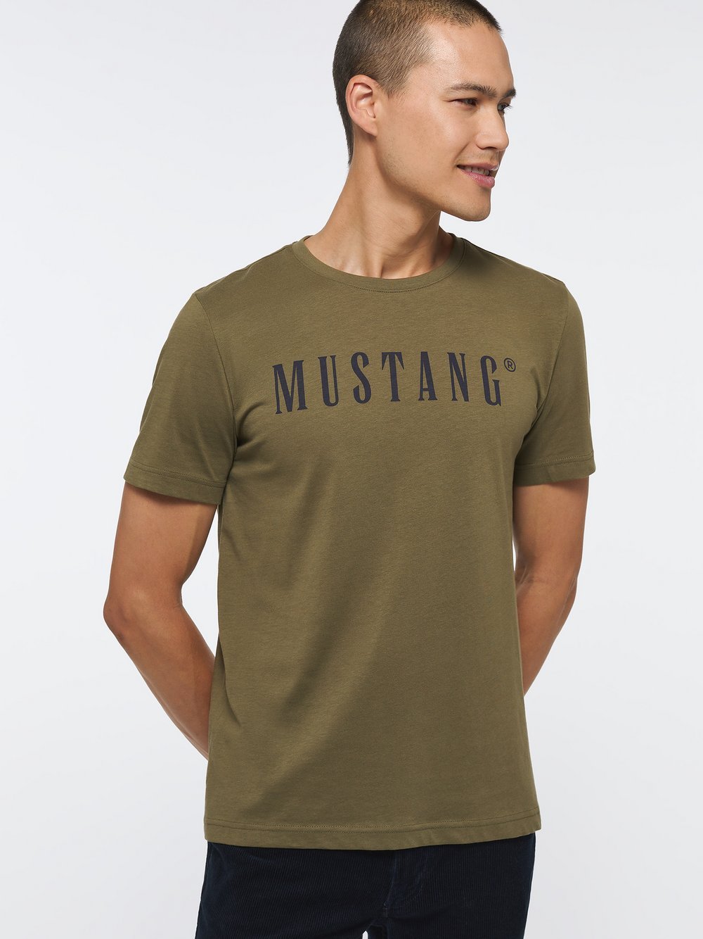 Mustang T-Shirt Herren Baumwolle grün, XL