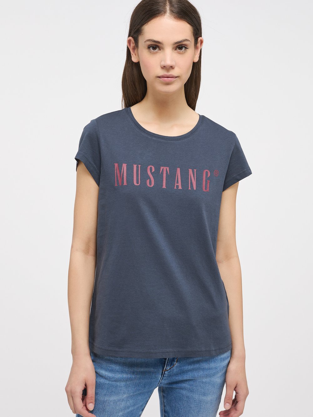 Mustang T-Shirt Damen Baumwolle blau, XXXXL