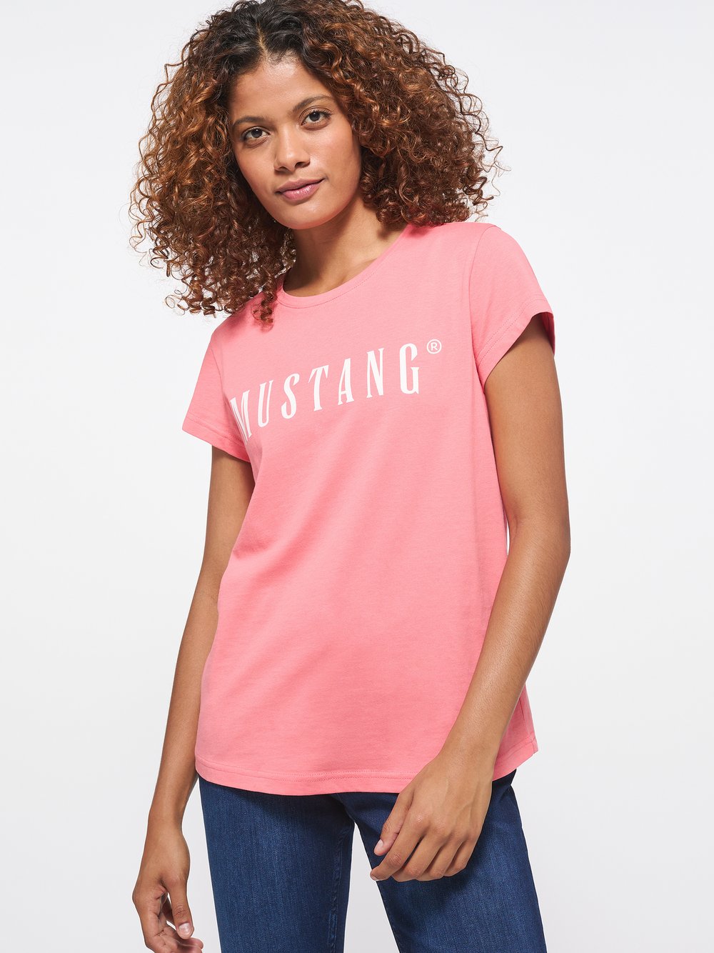 Mustang T-Shirt Damen Baumwolle rosa, L