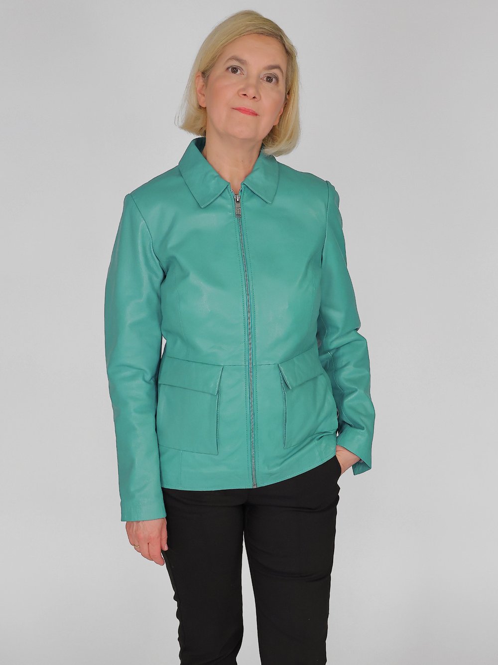 JCC Lederjacke Damen blau, 34