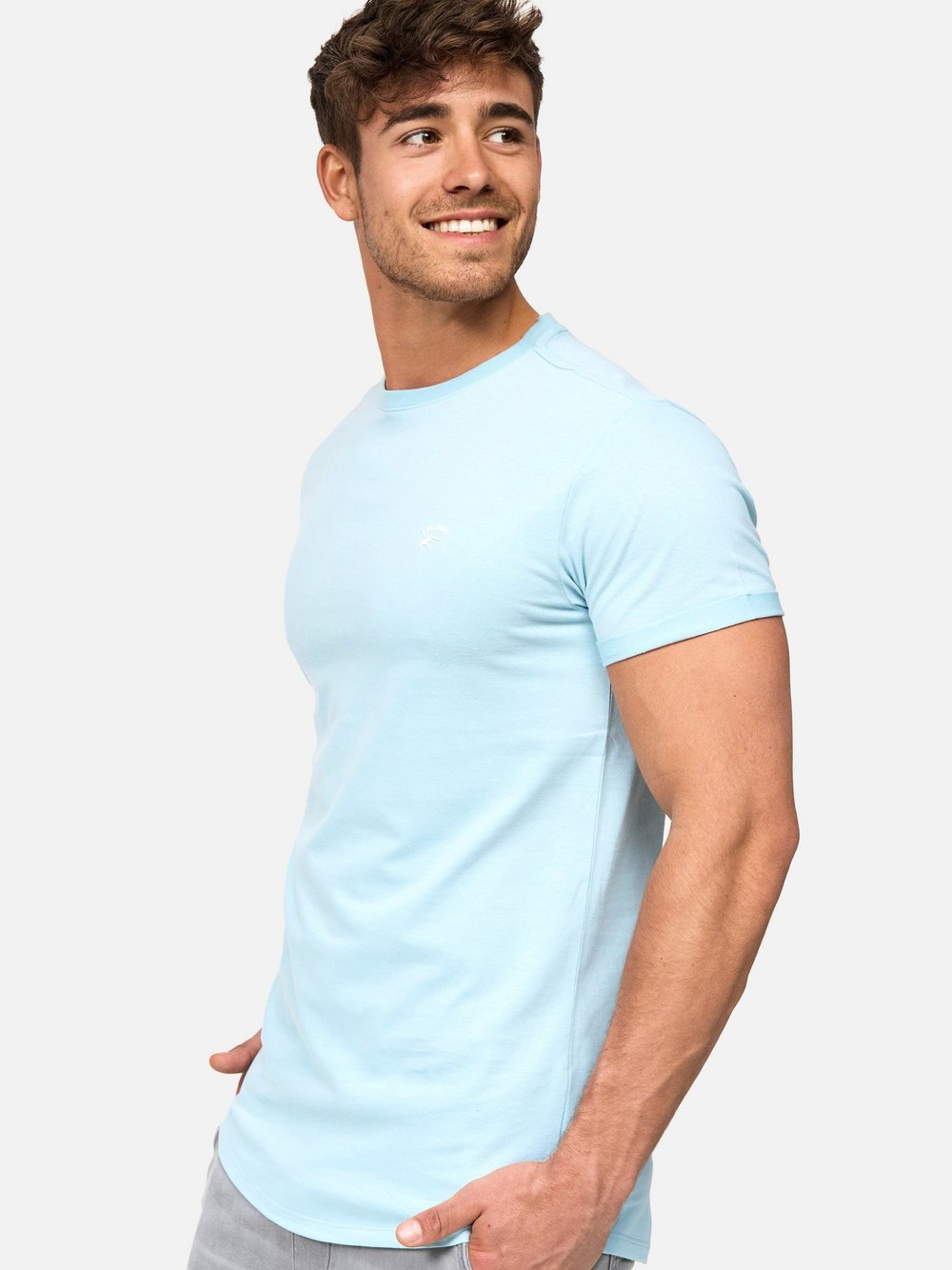 Indicode T-Shirt Herren Baumwolle blau, M