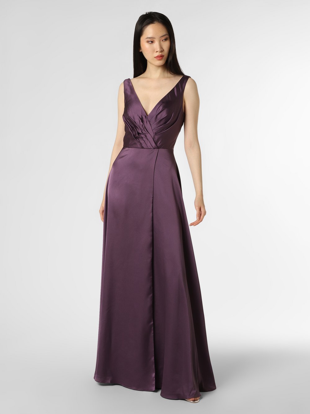 Obraz przedstawiający Luxuar Fashion Damska sukienka wieczorowa Kobiety Satyna lila jednolity, 36