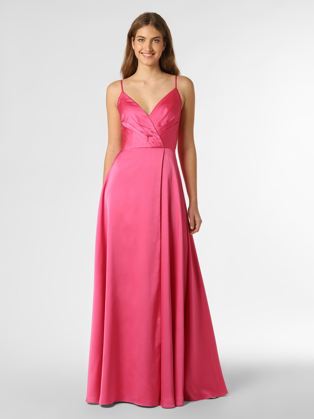 Luxuar Fashion Damska sukienka wieczorowa Kobiety wyrazisty róż jednolity, 38