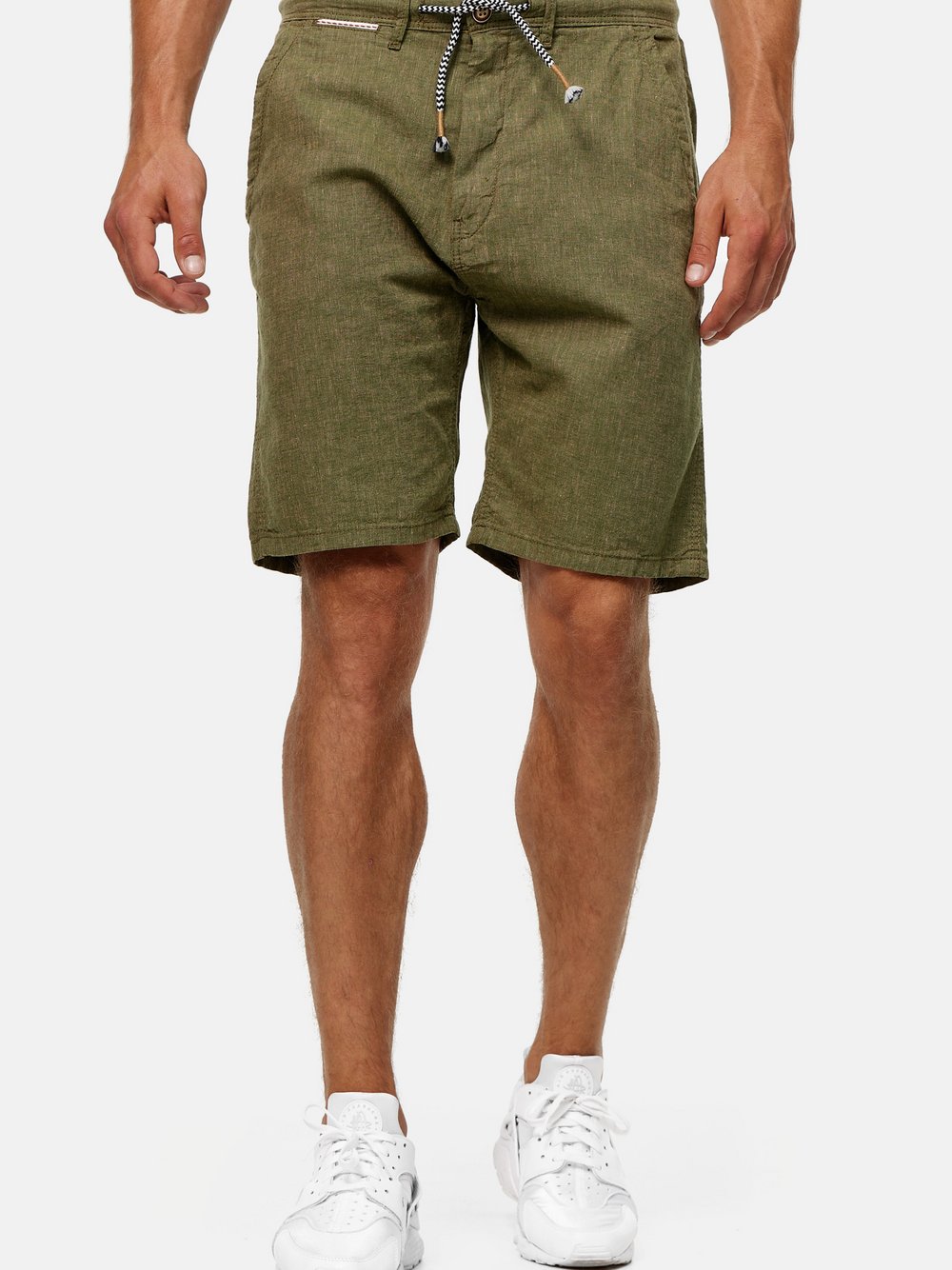 Indicode Shorts Leinen Herren grün, XXXL