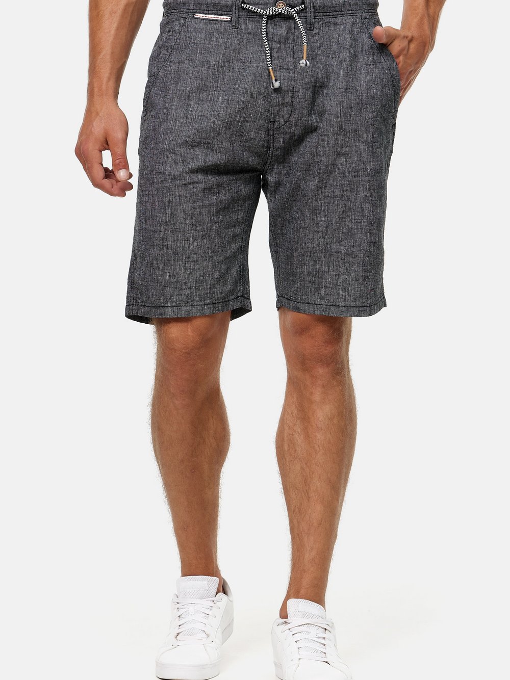 Indicode Shorts Leinen Herren schwarz, S