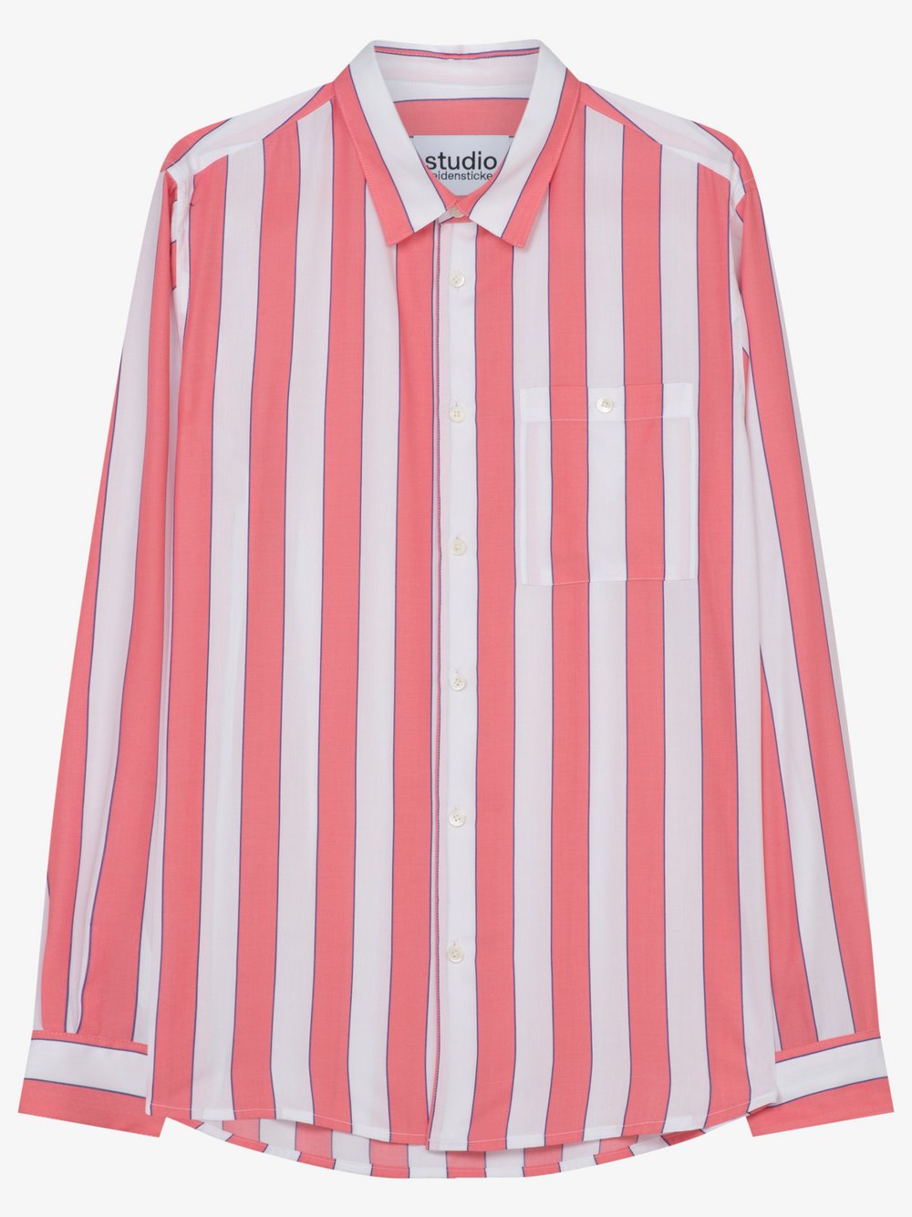 Studio Seidensticker Casual Hemd Herren Regular Fit Viskose rosa gestreift, L