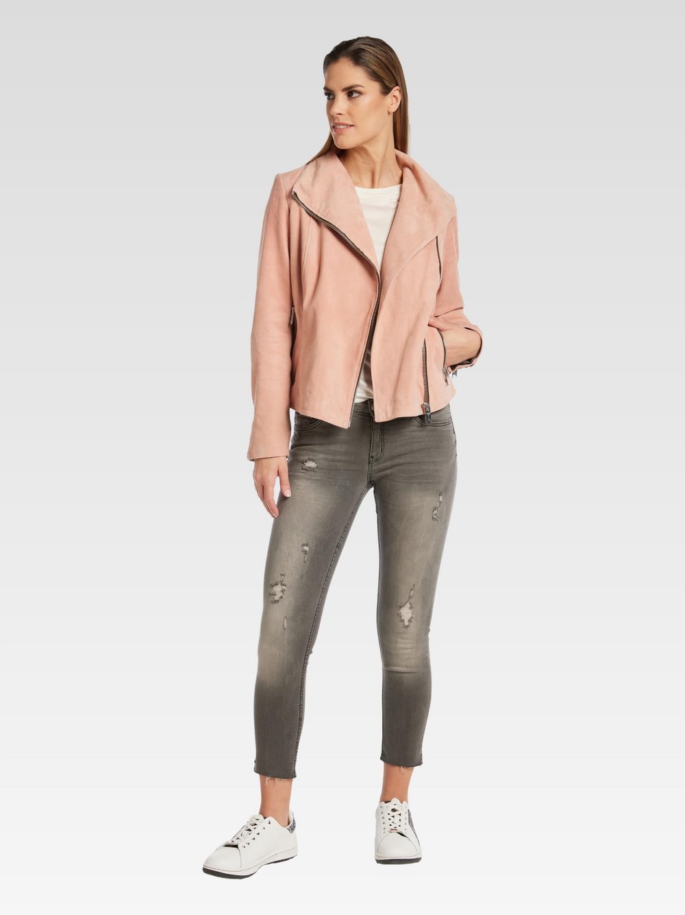 Carlo Colucci Lederjacke  Damen rosa, 42