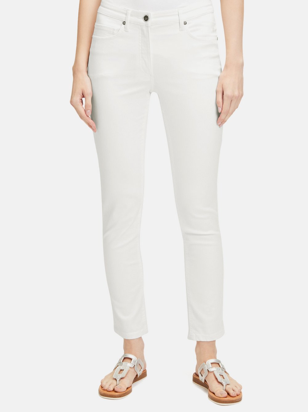 Betty Barclay Basic-Jeans Damen Baumwolle weiß, 48