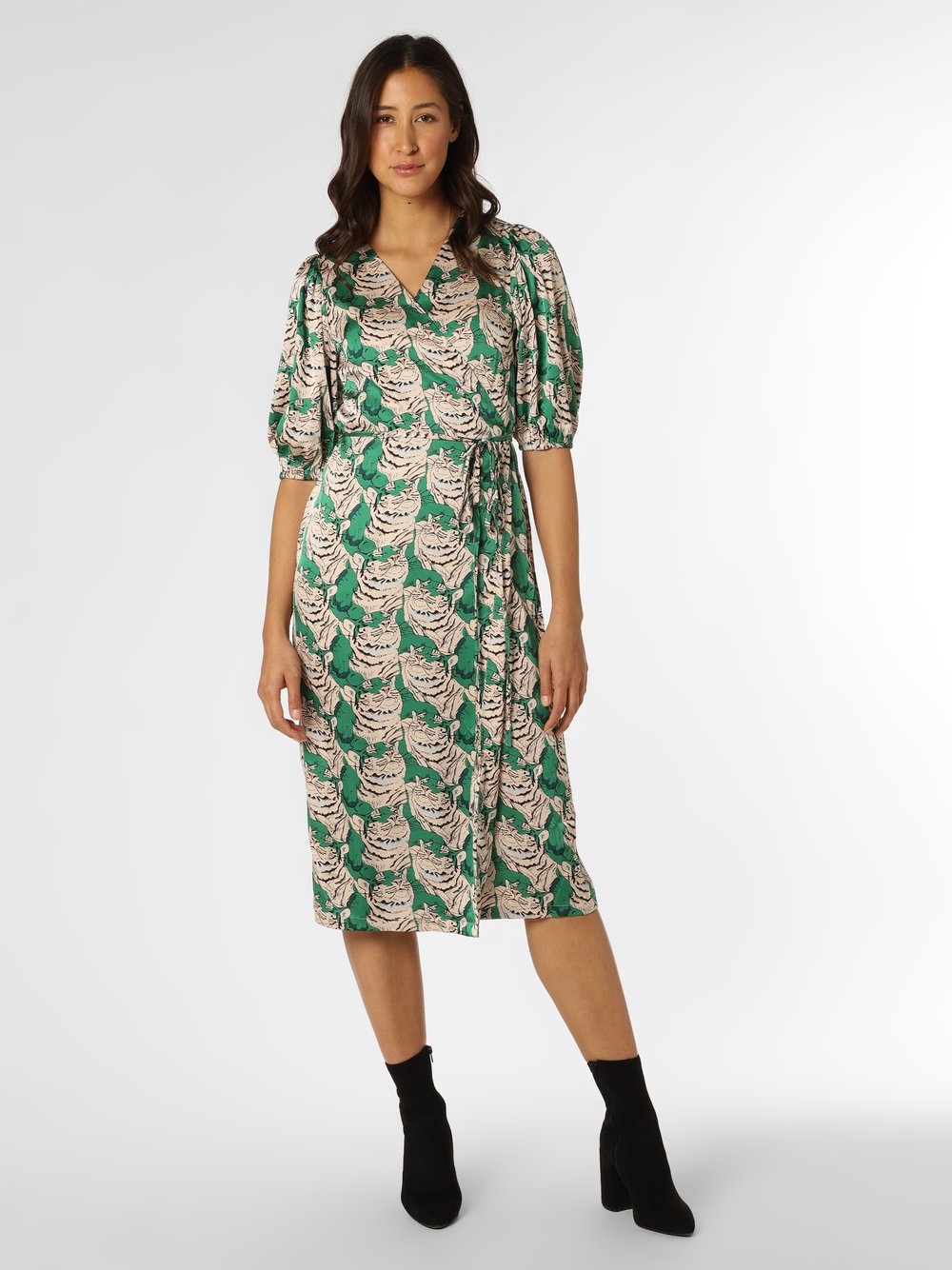 Aygill's - Sukienka damska, zielony|beżowy|wielokolorowy