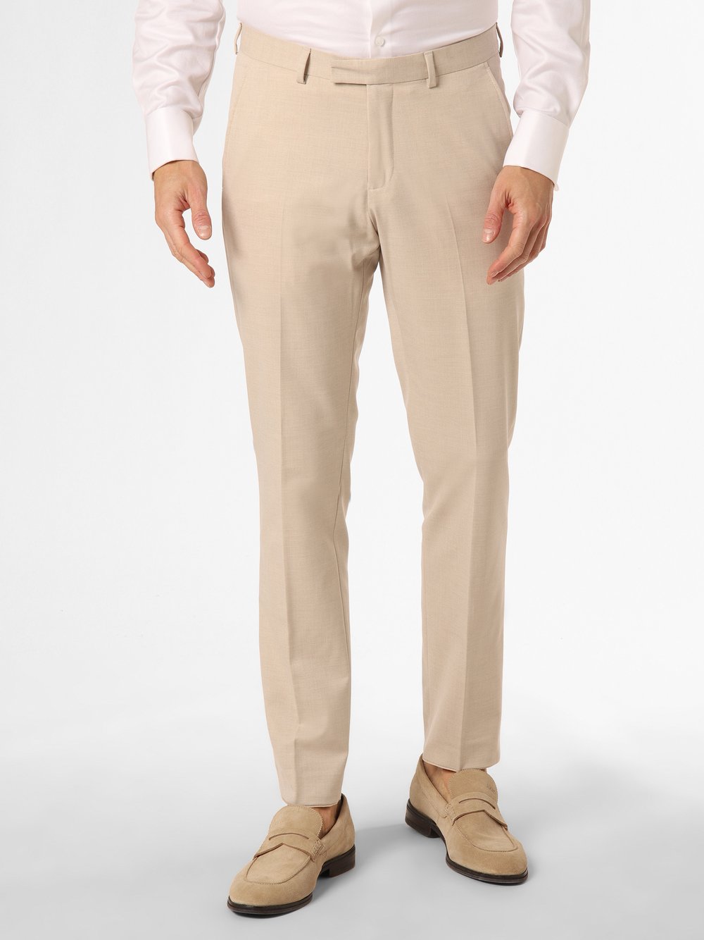 Finshley & Harding Męskie spodnie od garnituru modułowego Mężczyźni Slim Fit beżowy marmurkowy, 102