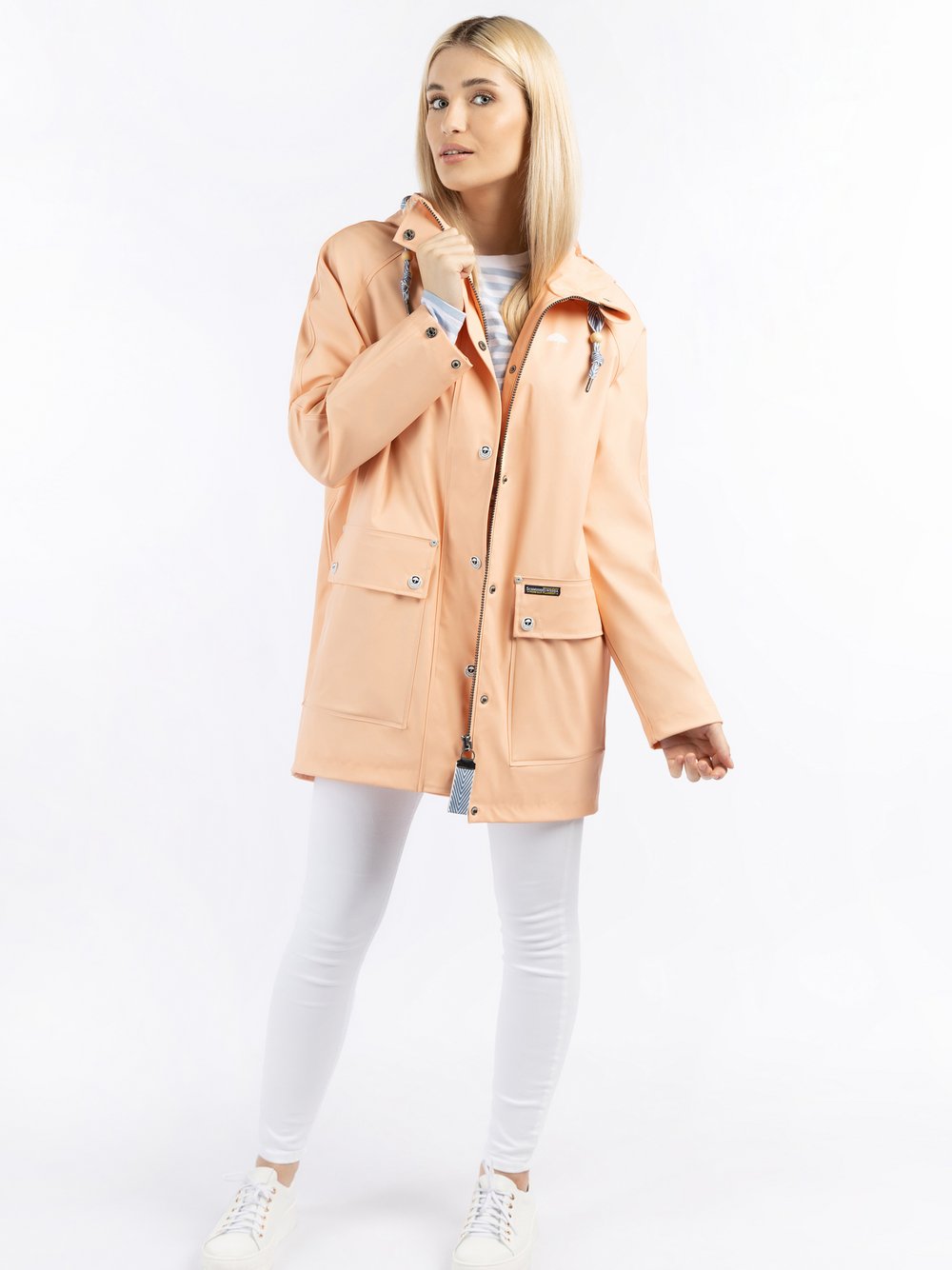 Schmuddelwedda Oversized Regenmantel Damen orange, XS/S