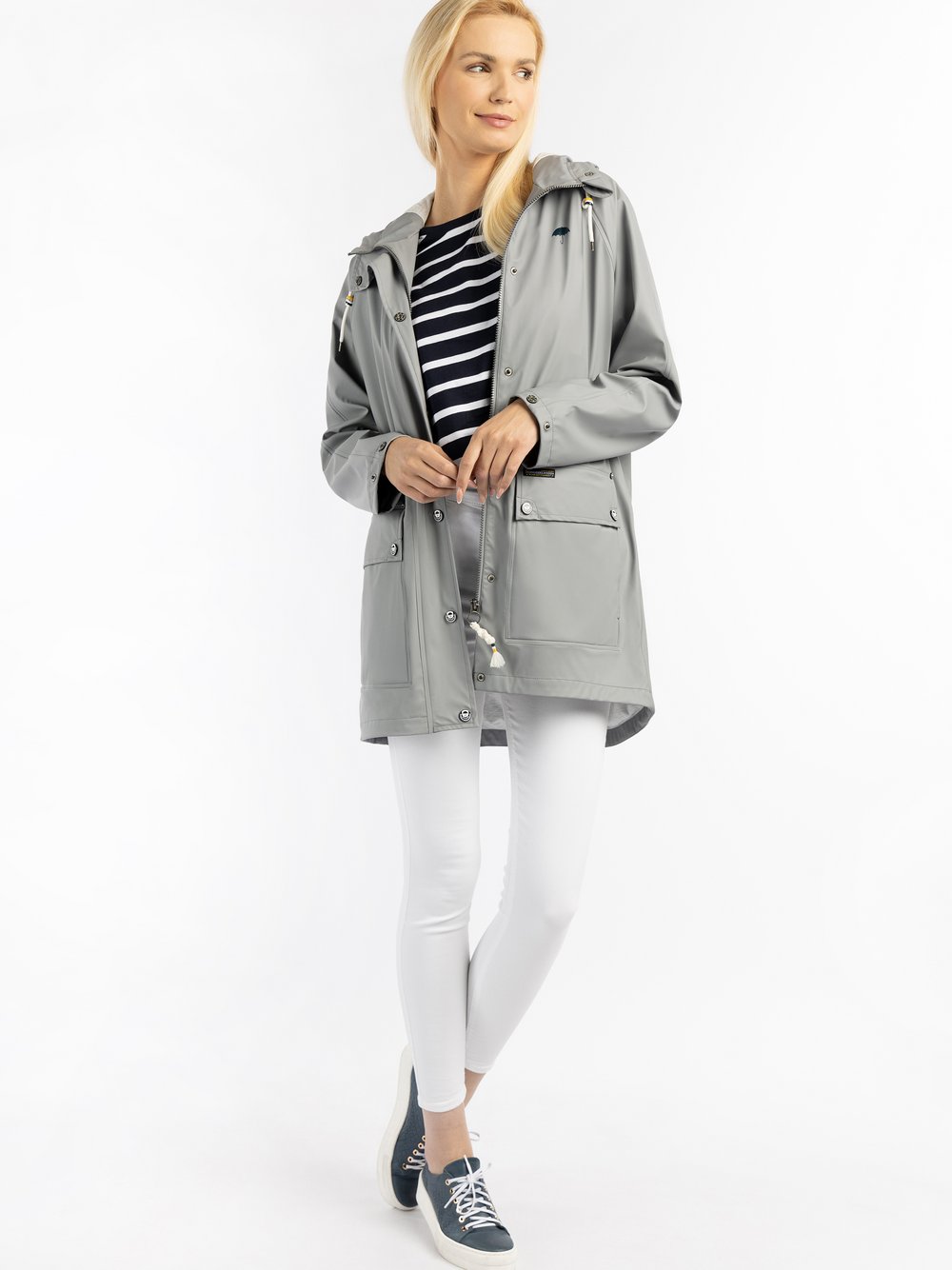 Schmuddelwedda Oversized Regenmantel Damen grau, M/L