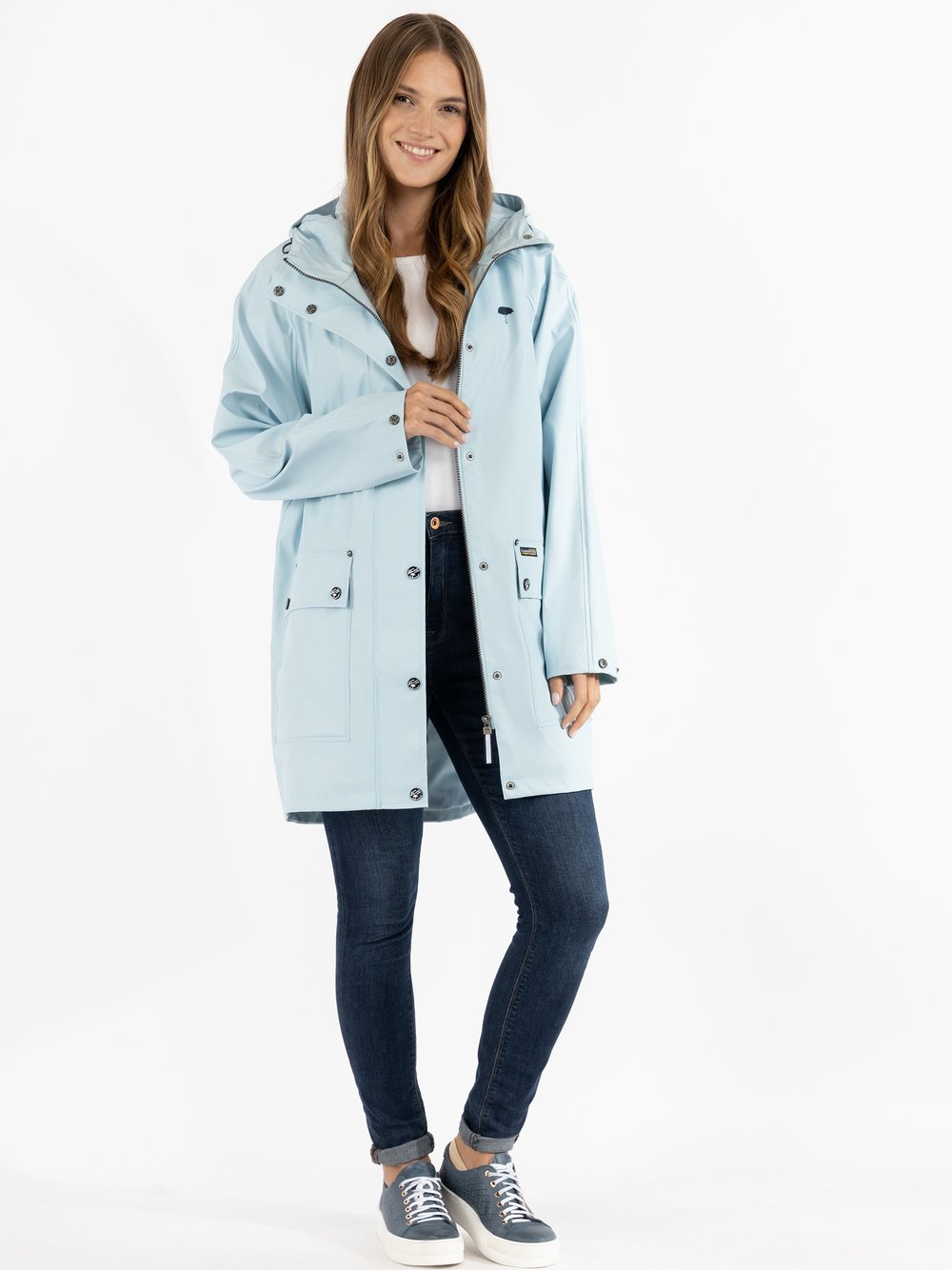 Schmuddelwedda Oversized Regenmantel Damen grün, M/L