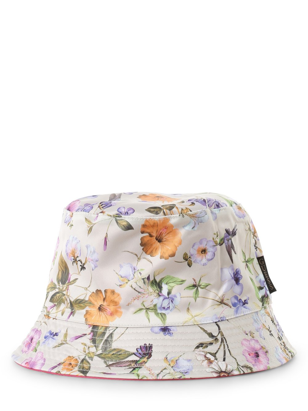 GUESS Damski bucket hat z dwustronnym wzorem Kobiety beżowy|wyrazisty róż wzorzysty, ONE SIZE
