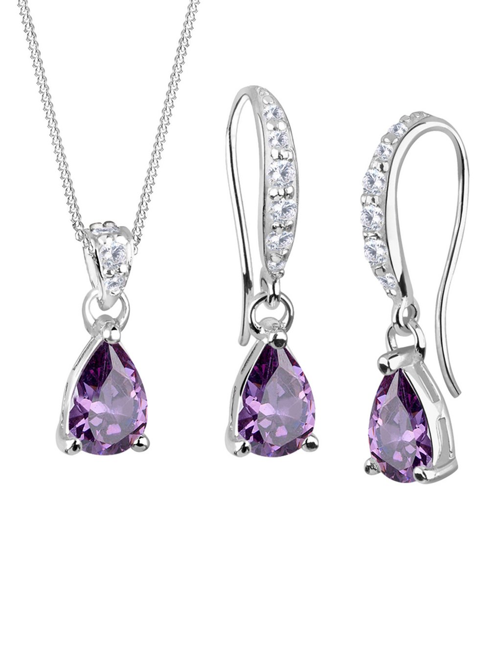 Elli Schmuckset Damen Sterlingsilber lila, 45