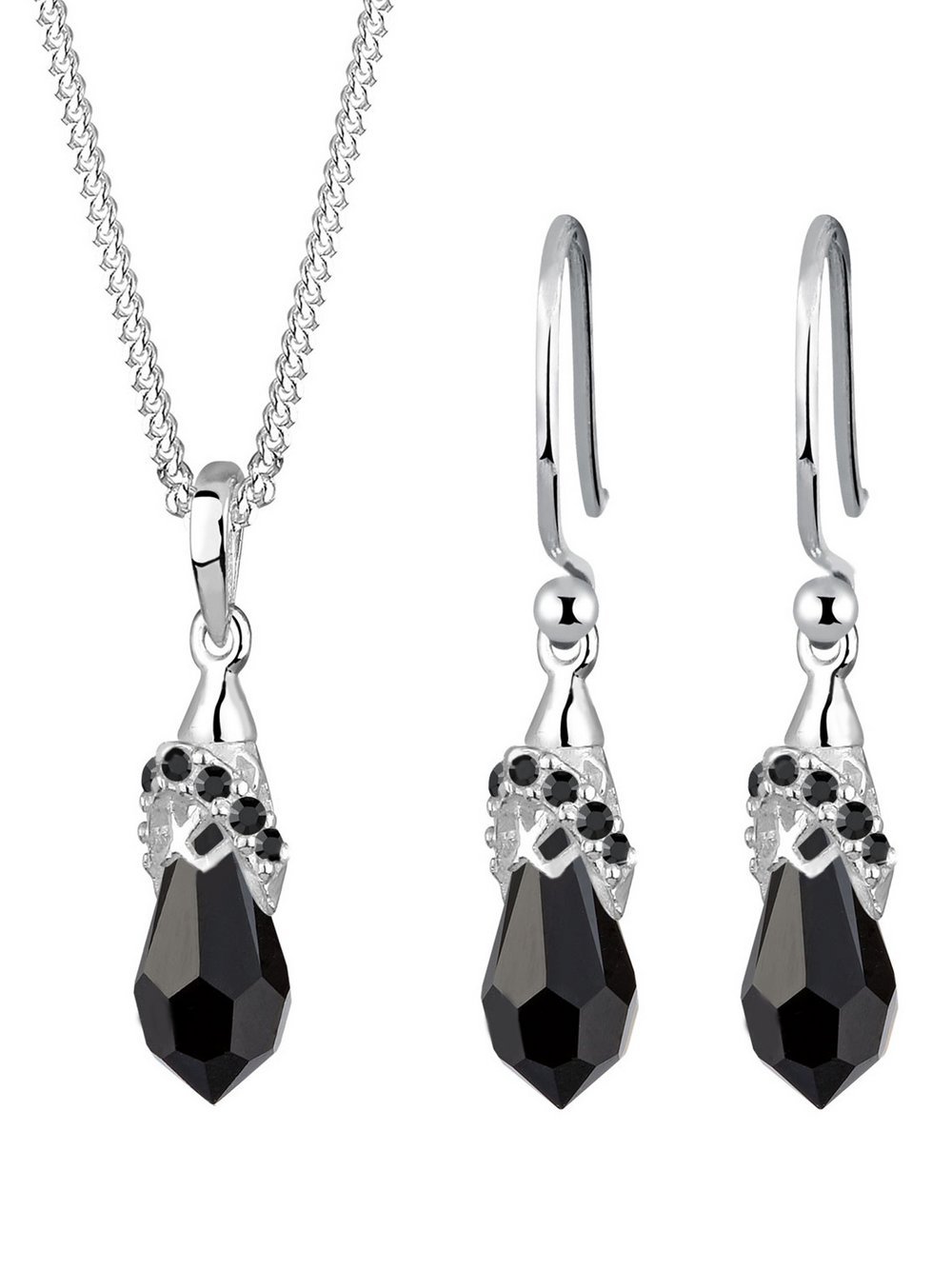 Elli Schmuckset Damen Sterlingsilber schwarz, 45