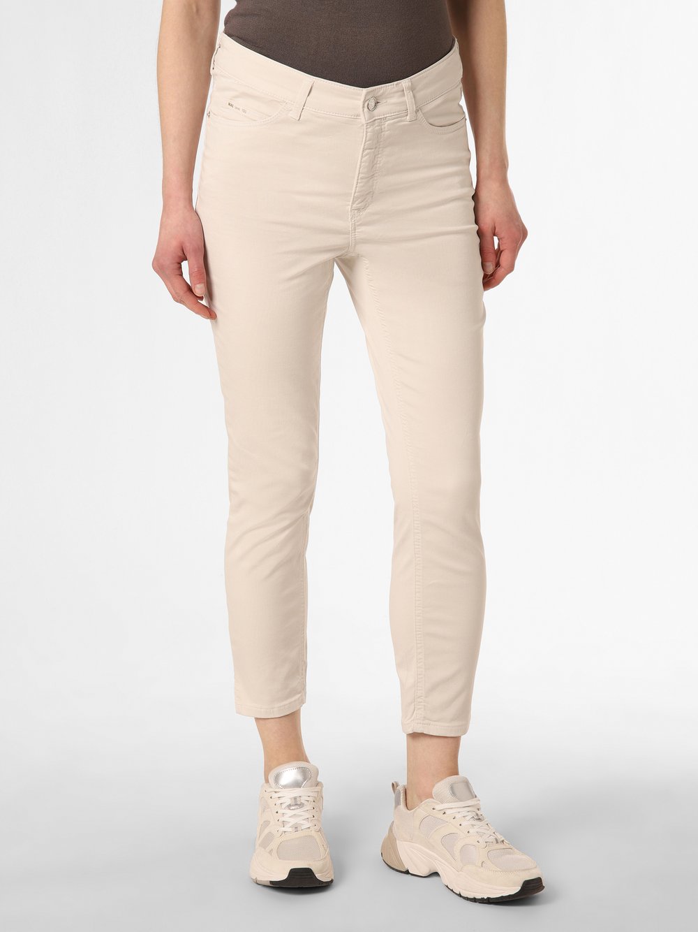 MAC Spodnie Kobiety Bawełna szary|biały jednolity, 34-26