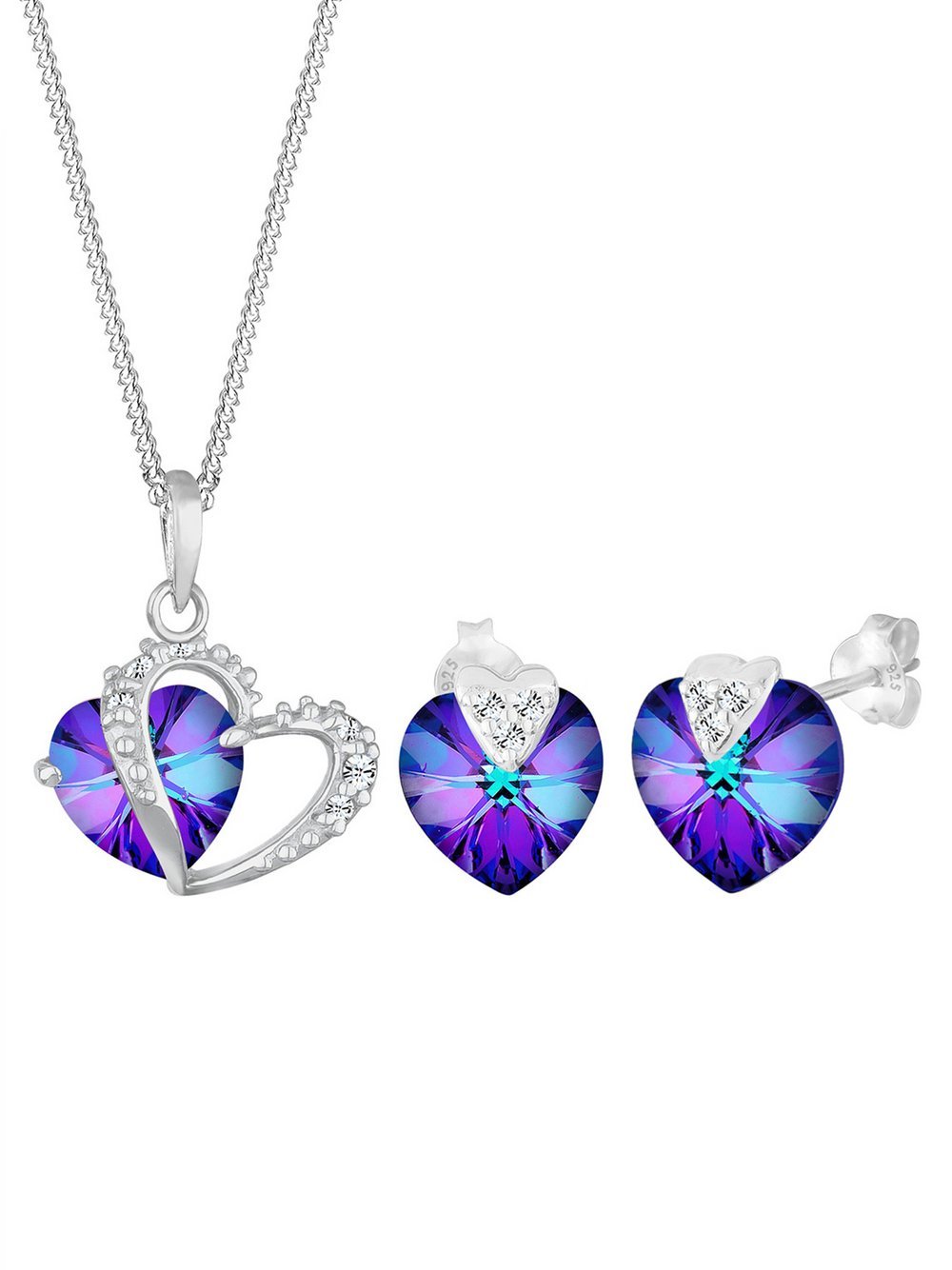 Elli Schmuckset Damen Sterlingsilber lila, 45