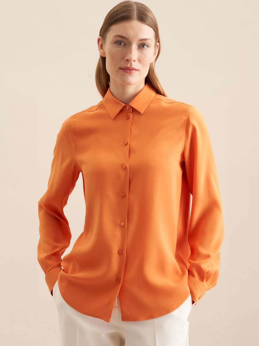 Seidensticker Hemdbluse Damen Viskose orange, 44