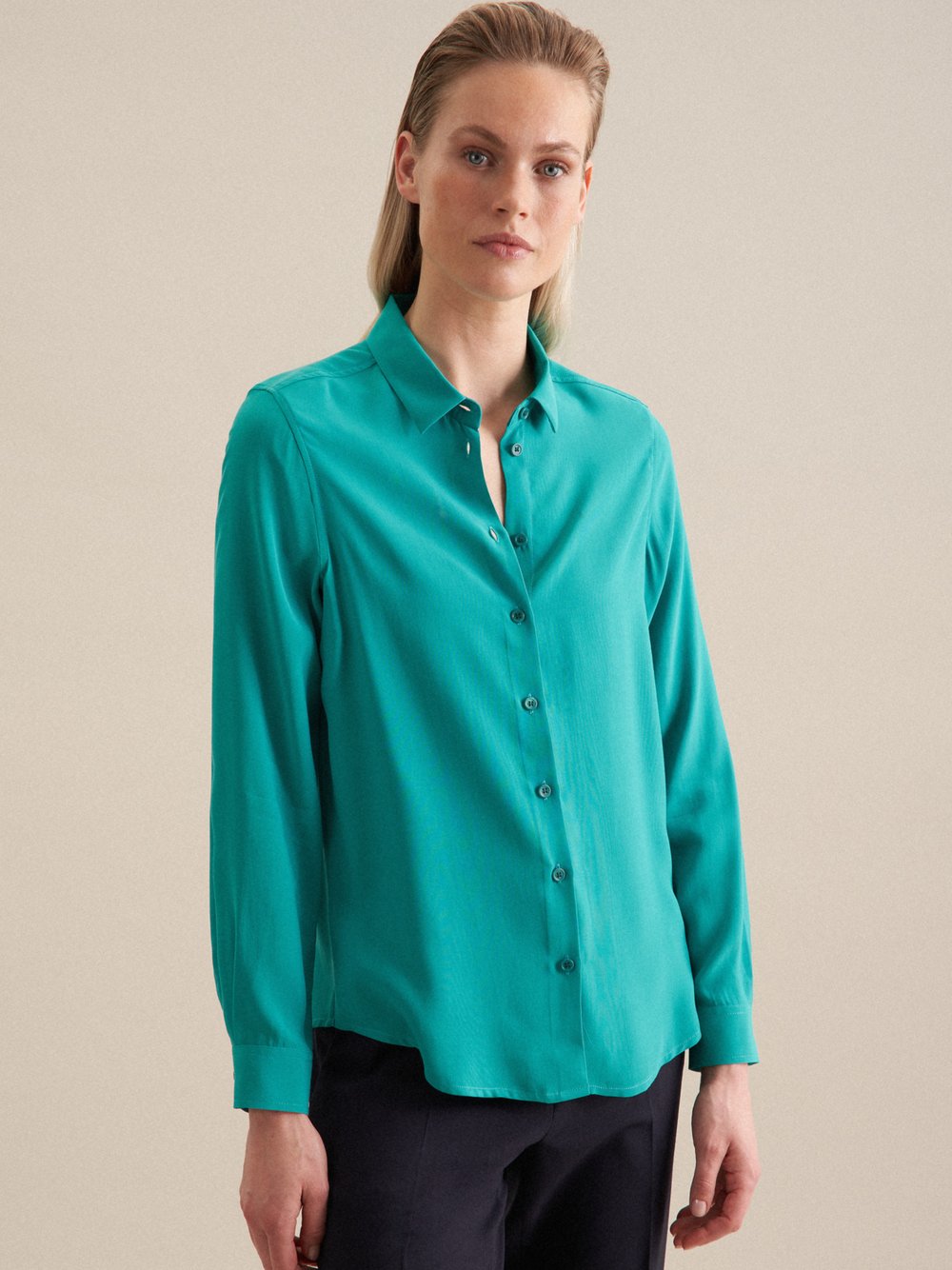 Seidensticker Hemdbluse Damen Viskose grün, 48