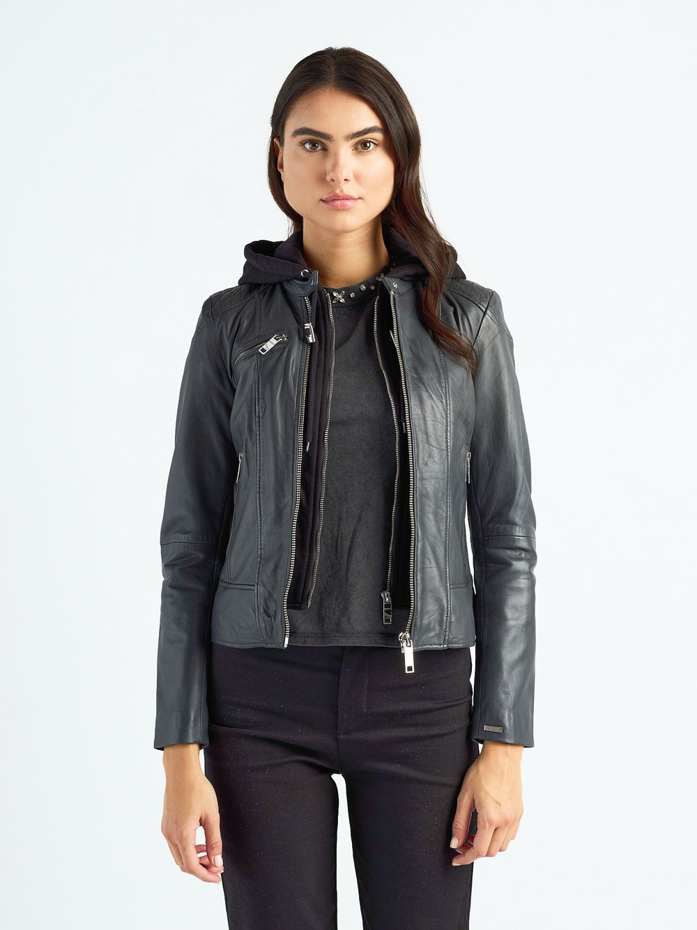 Maze Lederjacke Damen grau, XL