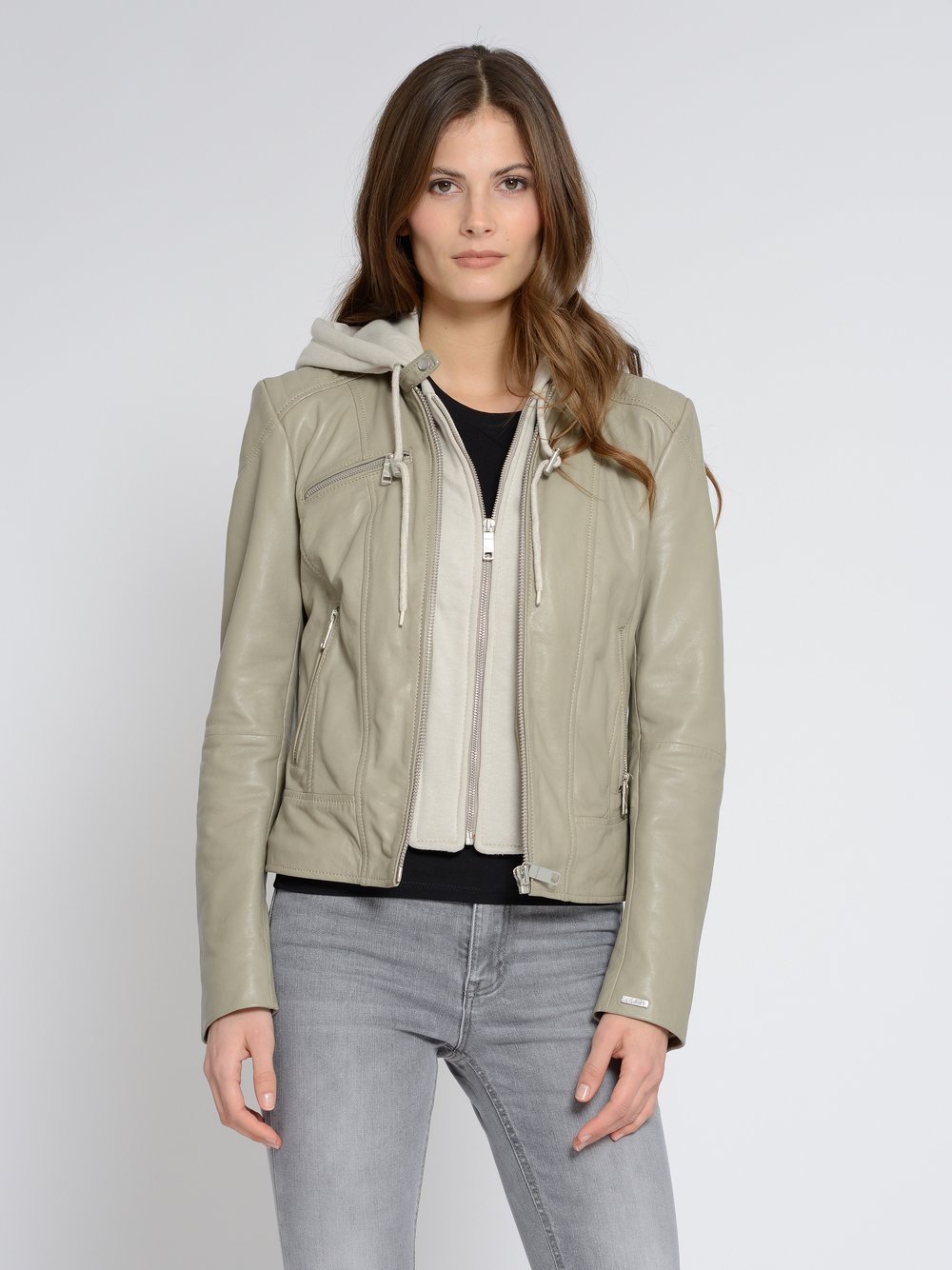 Maze Lederjacke Damen grün, XXL