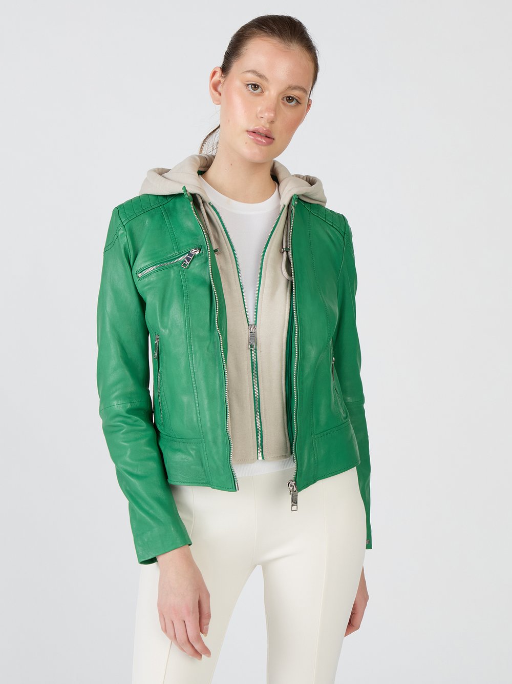 Thumbnail - Maze Lederjacke Damen grün, M