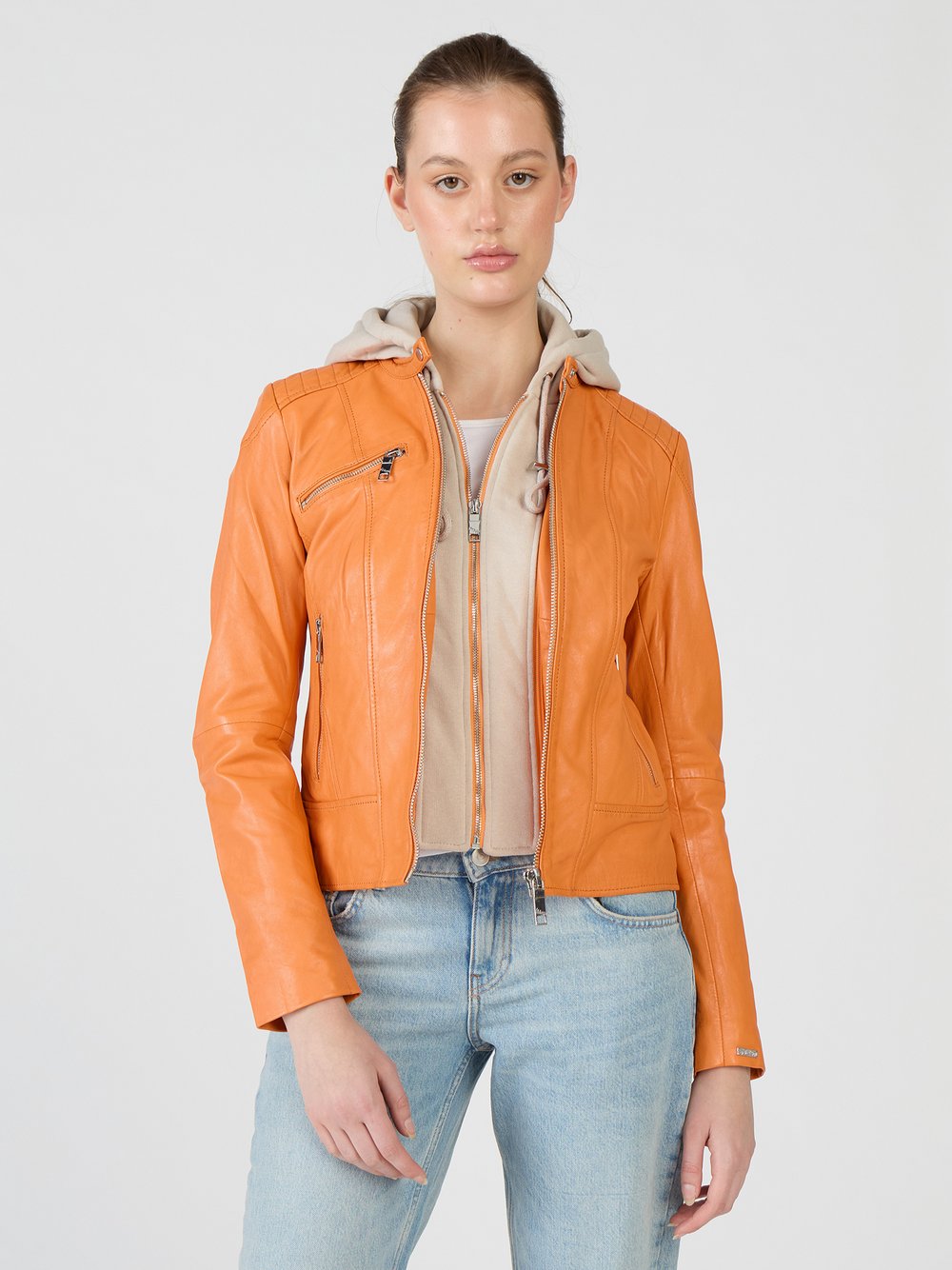 Thumbnail - Maze Lederjacke Damen orange, M