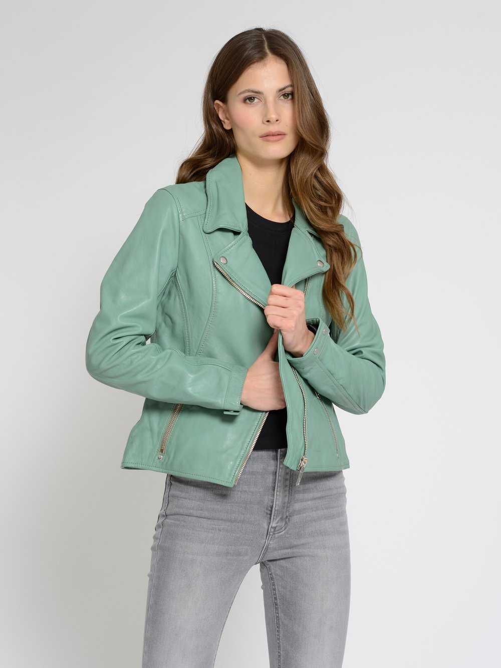 Maze Lederjacke Damen grün, L