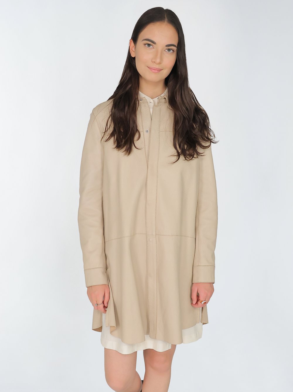 Thumbnail - Maze Hemdkleid aus Leder Damen braun, M