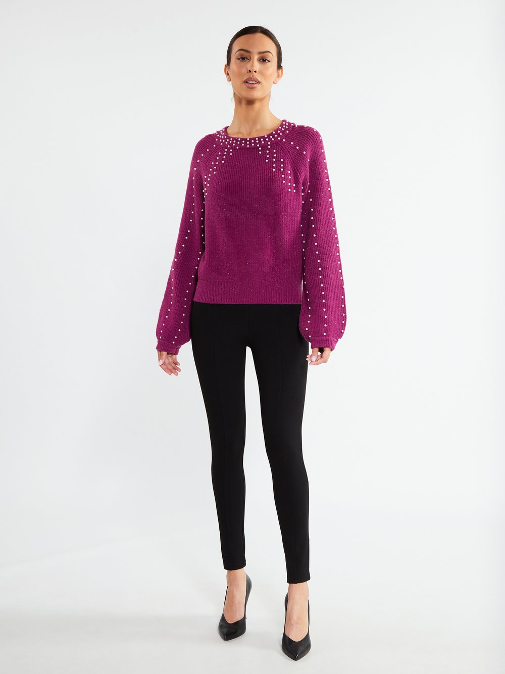 Faina Strickpullover Damen rosa, M/L