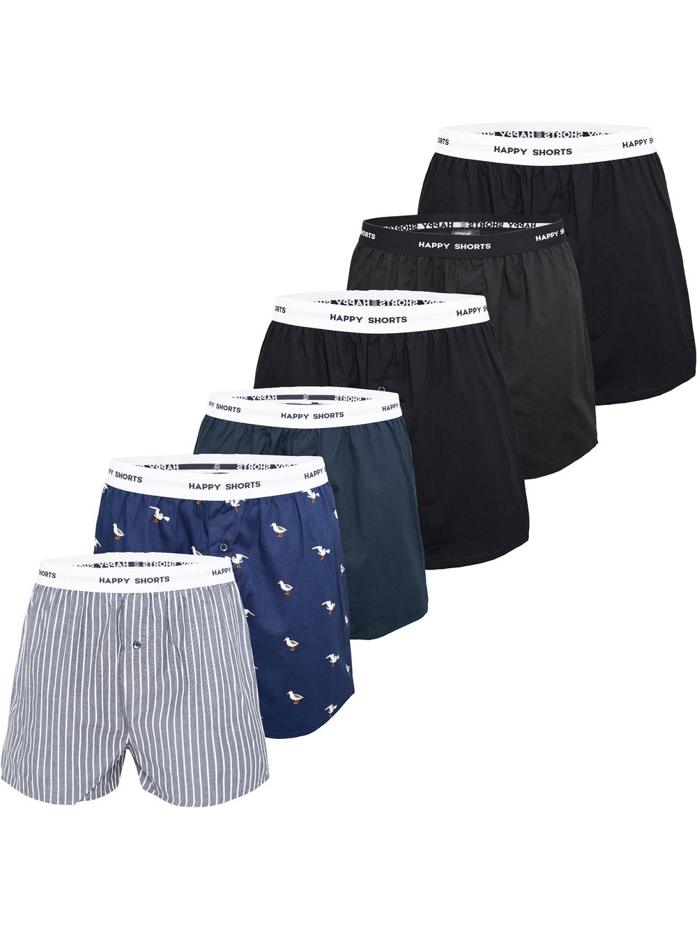 HAPPY SHORTS Boxer  Herren Baumwolle mehrfarbig bedruckt, XL