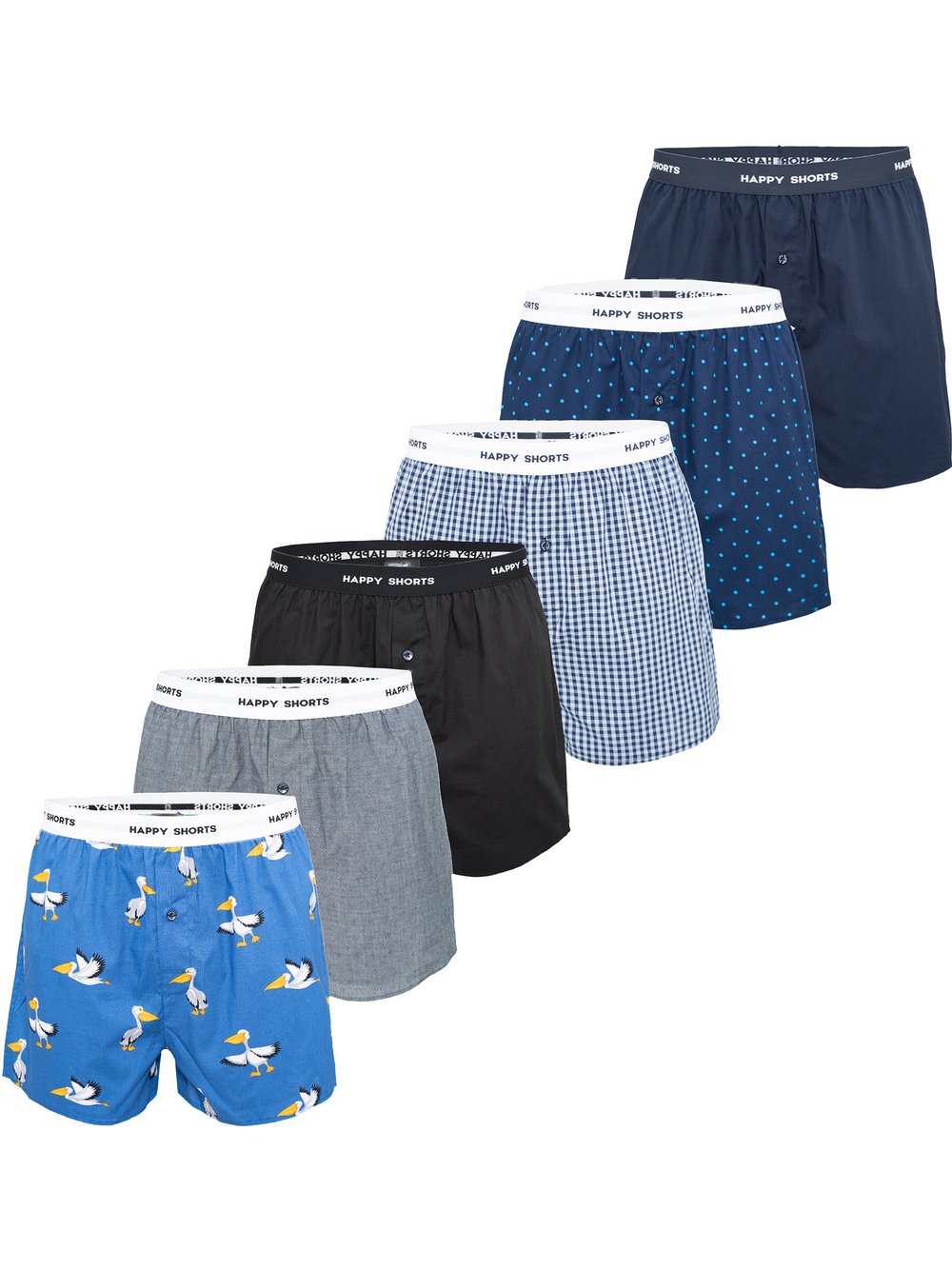 HAPPY SHORTS Boxer  Herren Baumwolle mehrfarbig bedruckt, XL