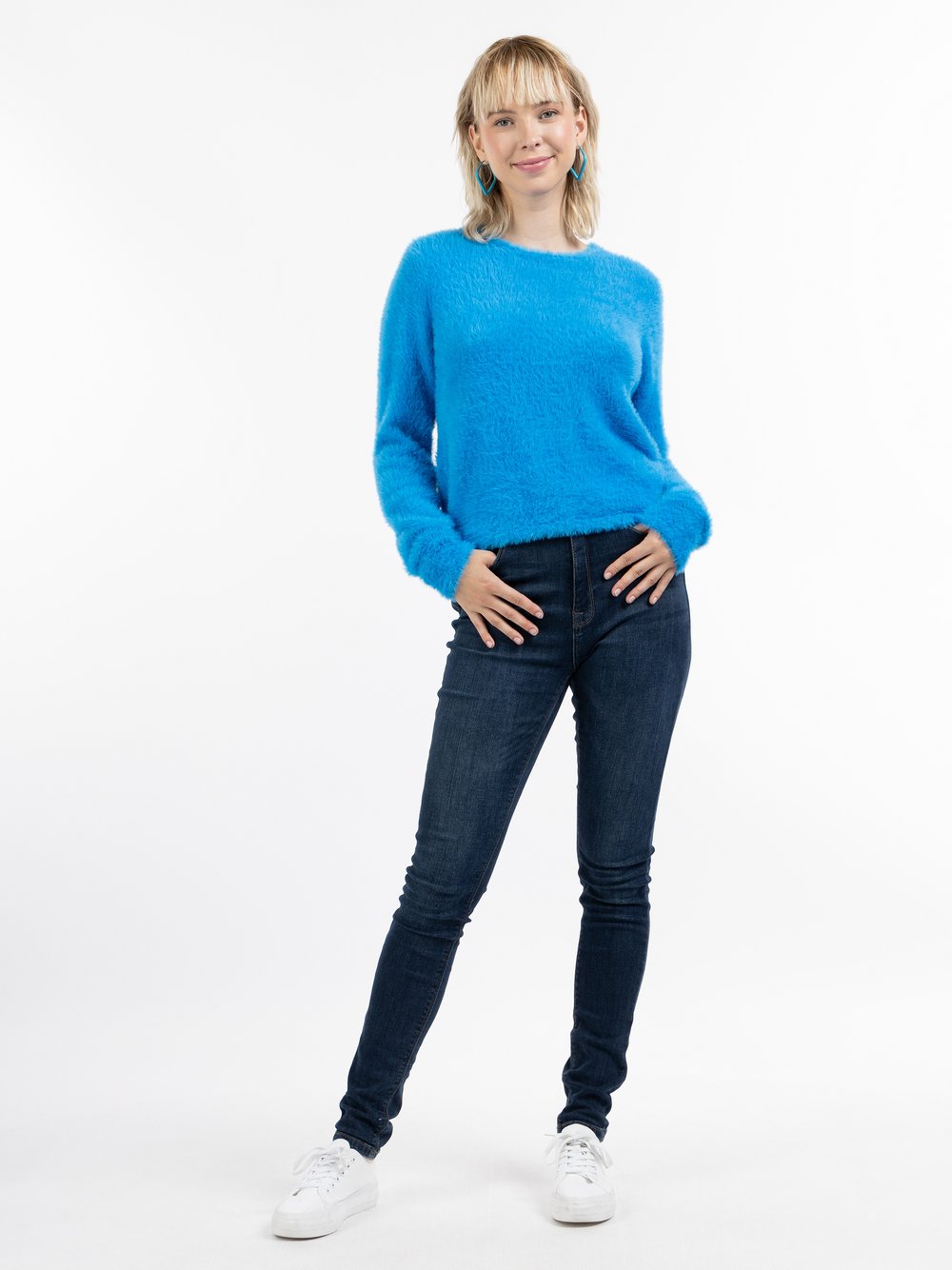 MyMo Strickpullover Damen blau, M/L