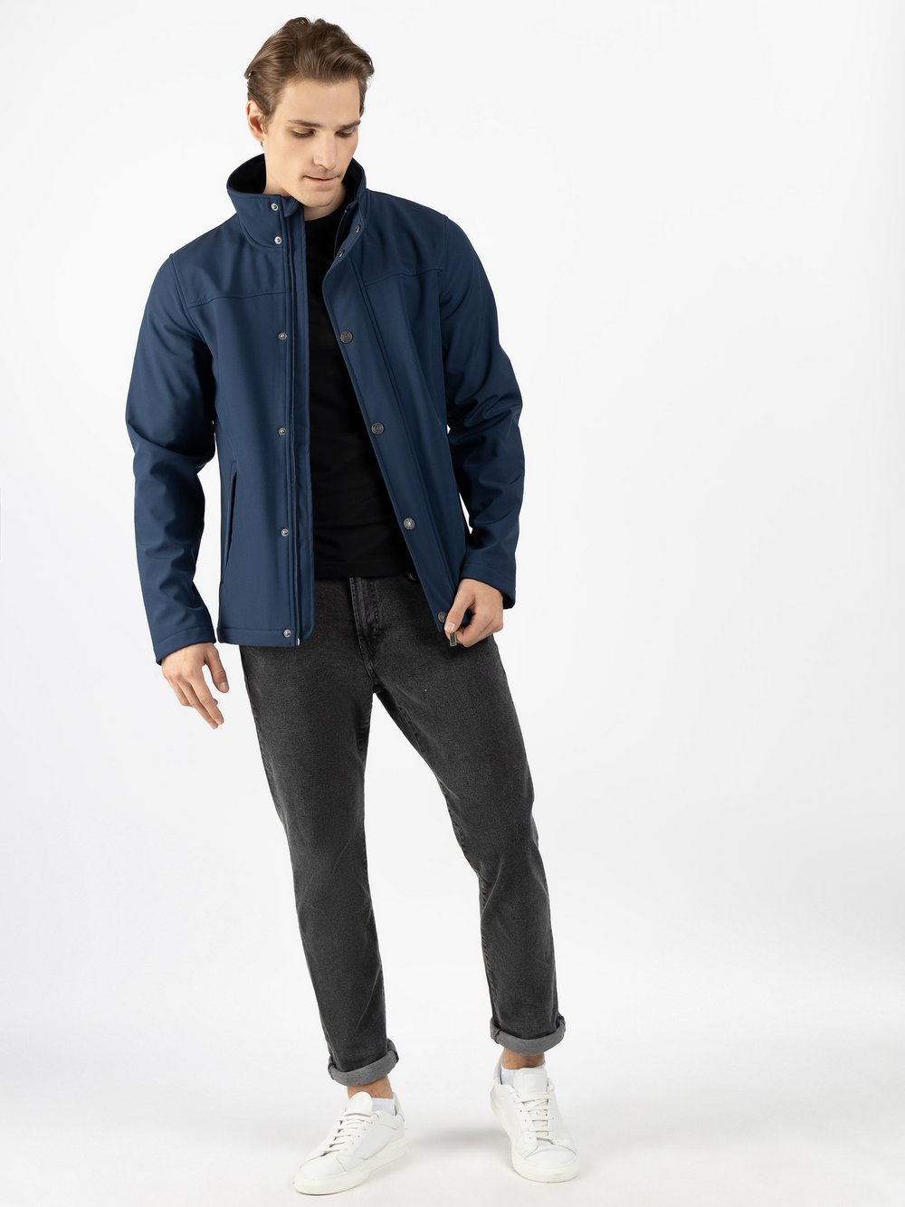 Mo Softshelljacke Herren blau, L