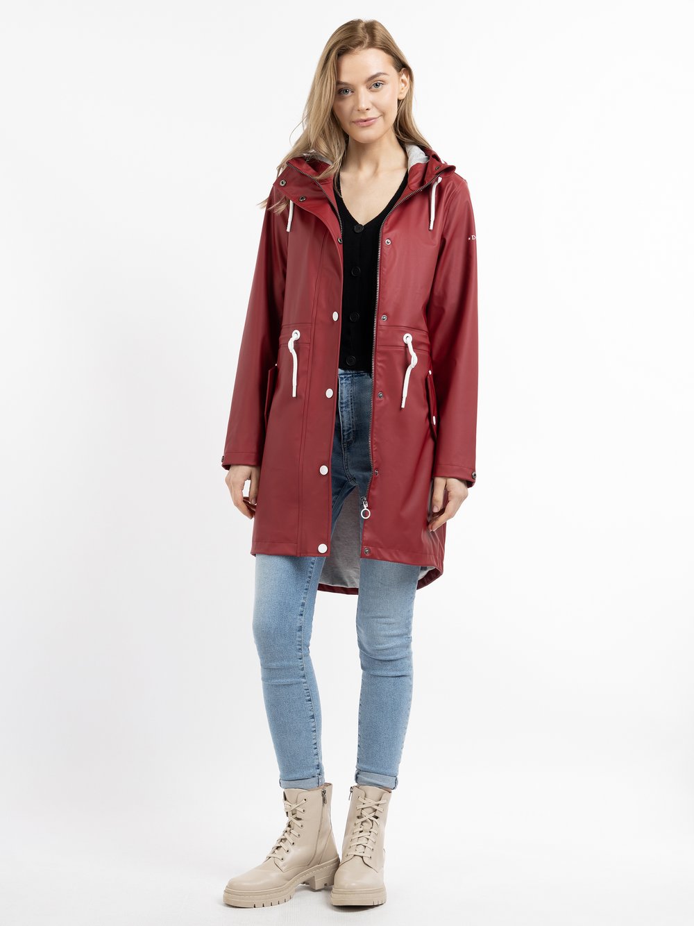 Dreimaster Regenmantel Damen rot, L