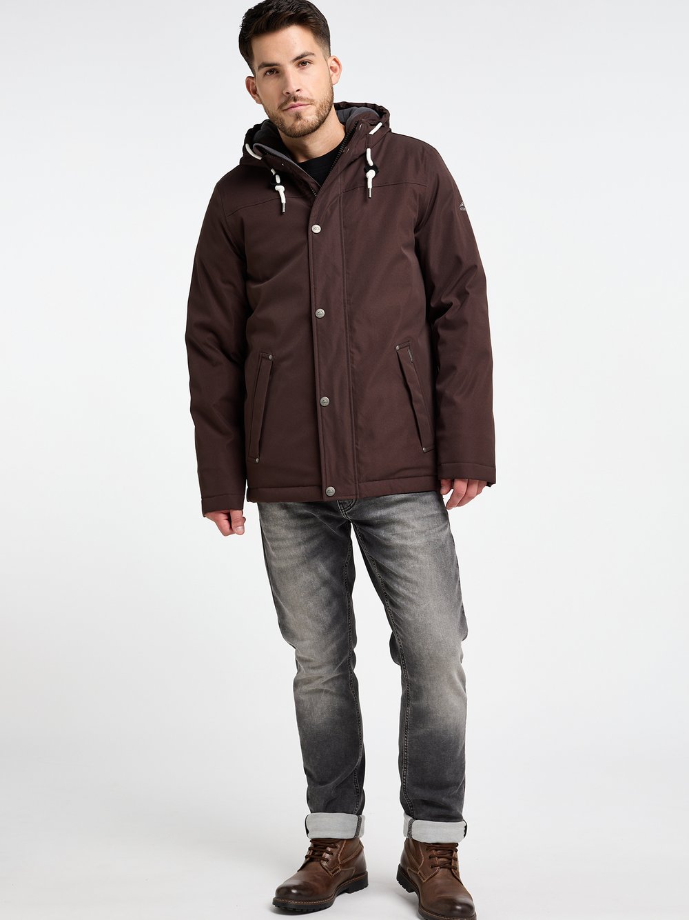 ICEBOUND Wattierte Winterjacke Herren braun, L