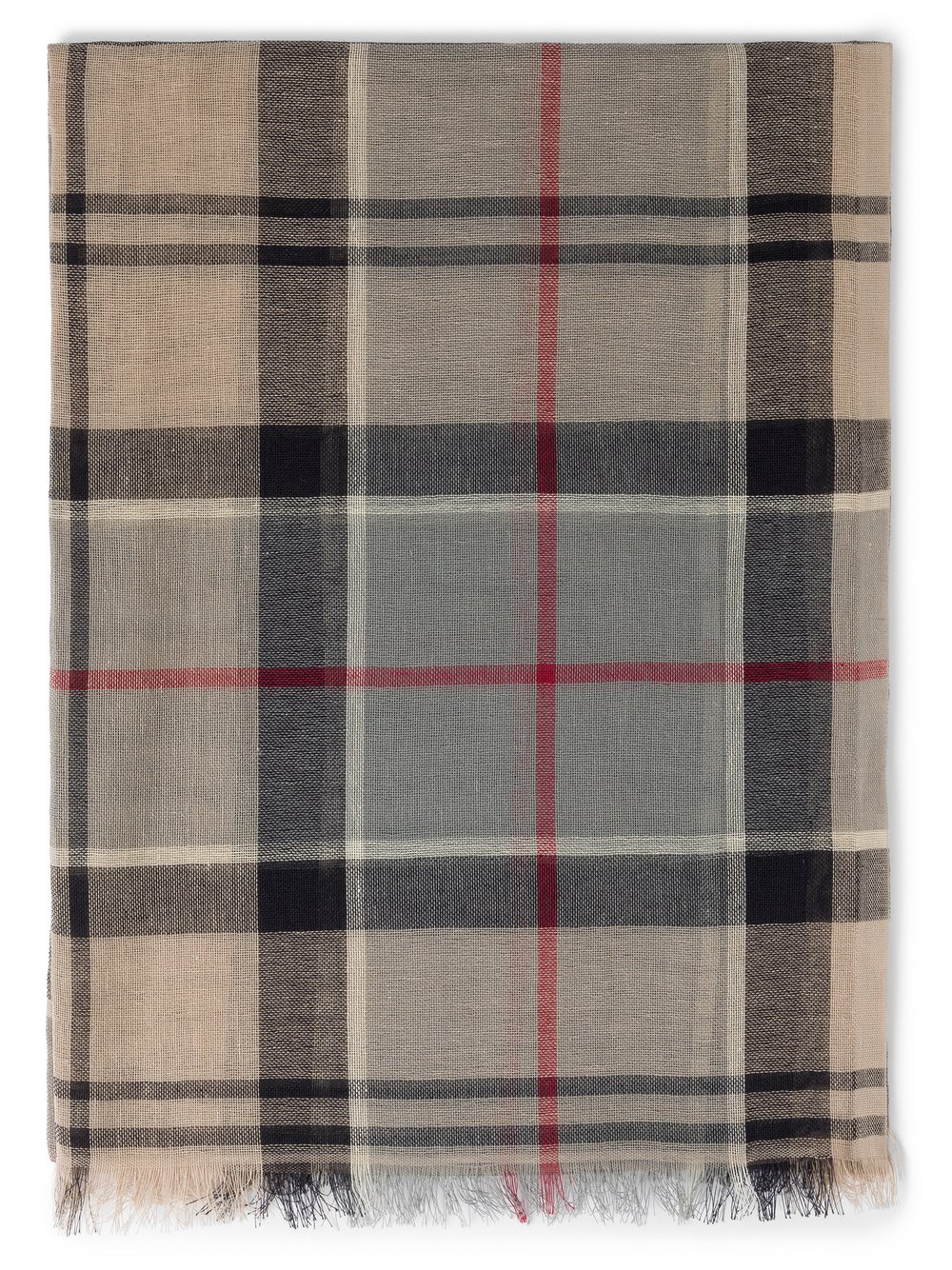 Barbour Schal mit Leinen-Anteil Damen Baumwolle mehrfarbig kariert, 50